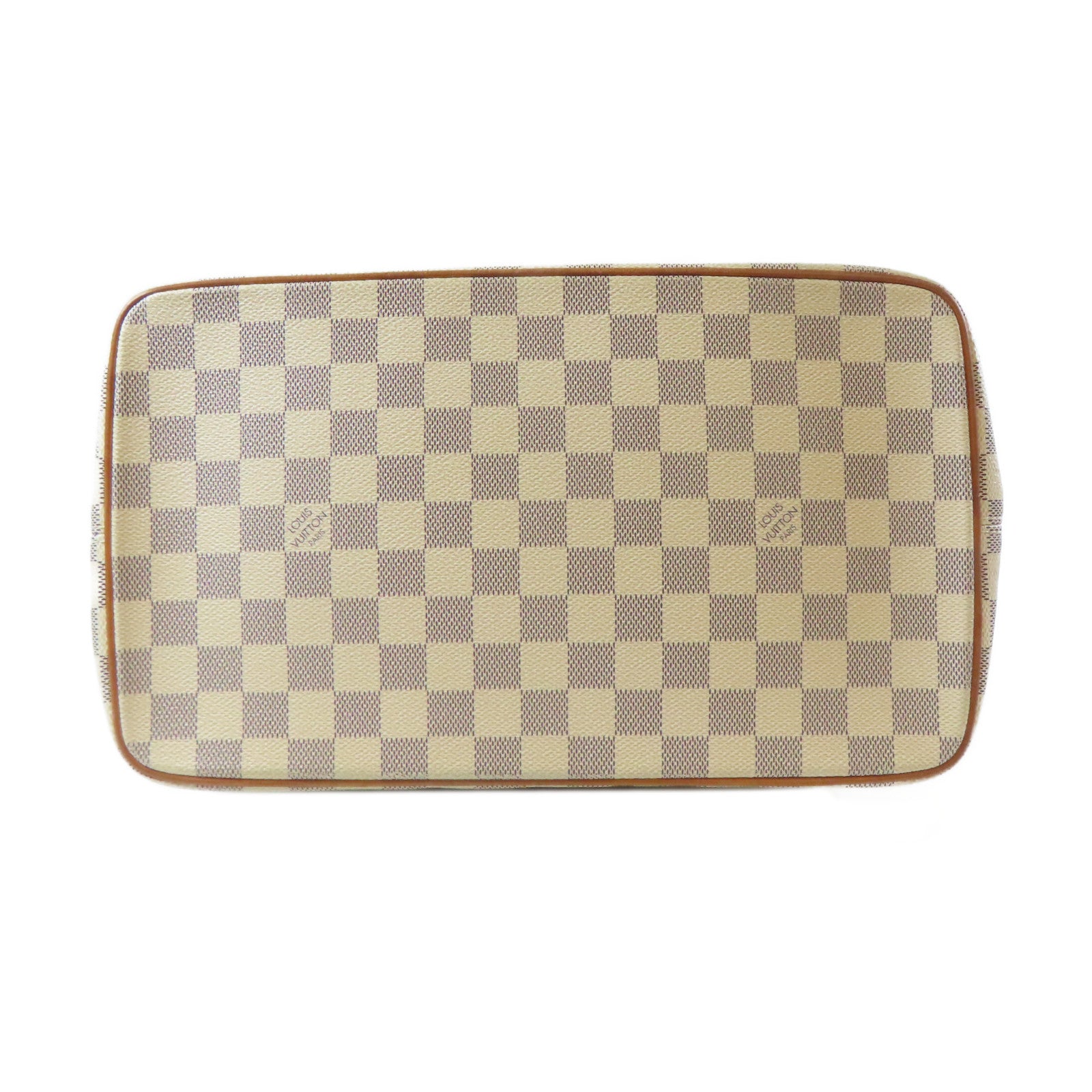 LOUIS VUITTON 【激減優惠】Damier Azur Saleya MM金扣肩背袋白色