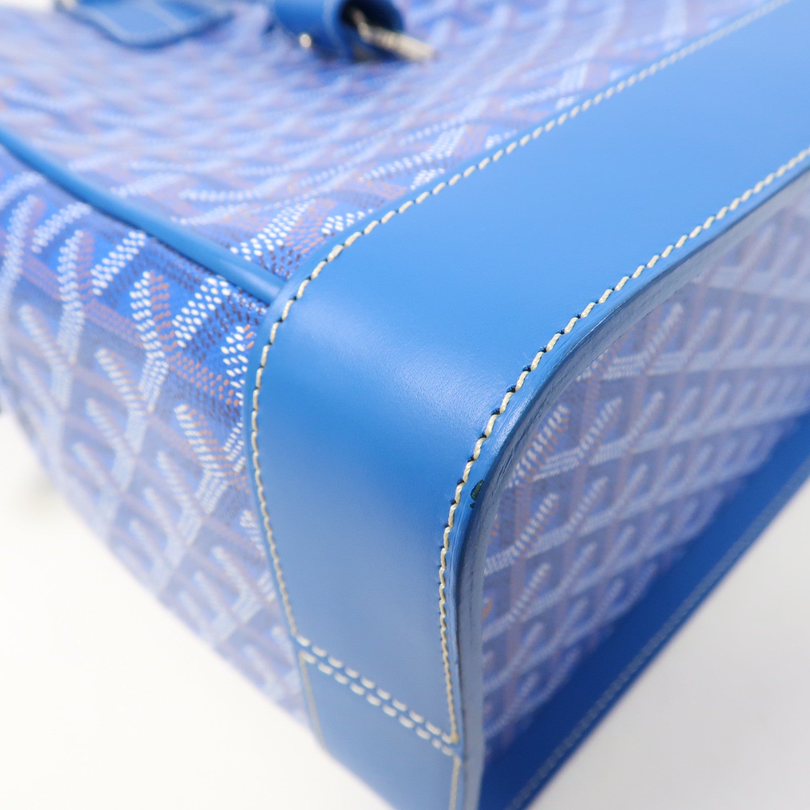 GOYARD 塗層帆布2Way Shoulder Bag銀扣手挽肩背兩用袋藍色