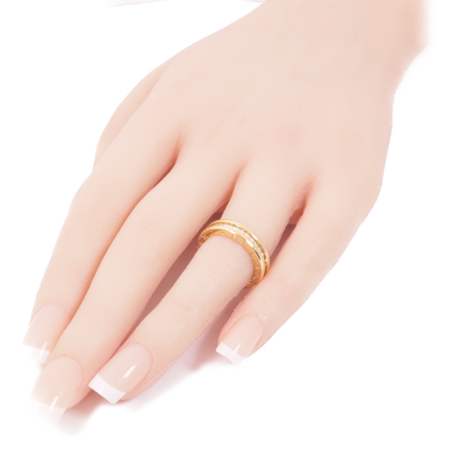 BVLGARI 18K黃金B-zero1鑽石戒指US#4.75