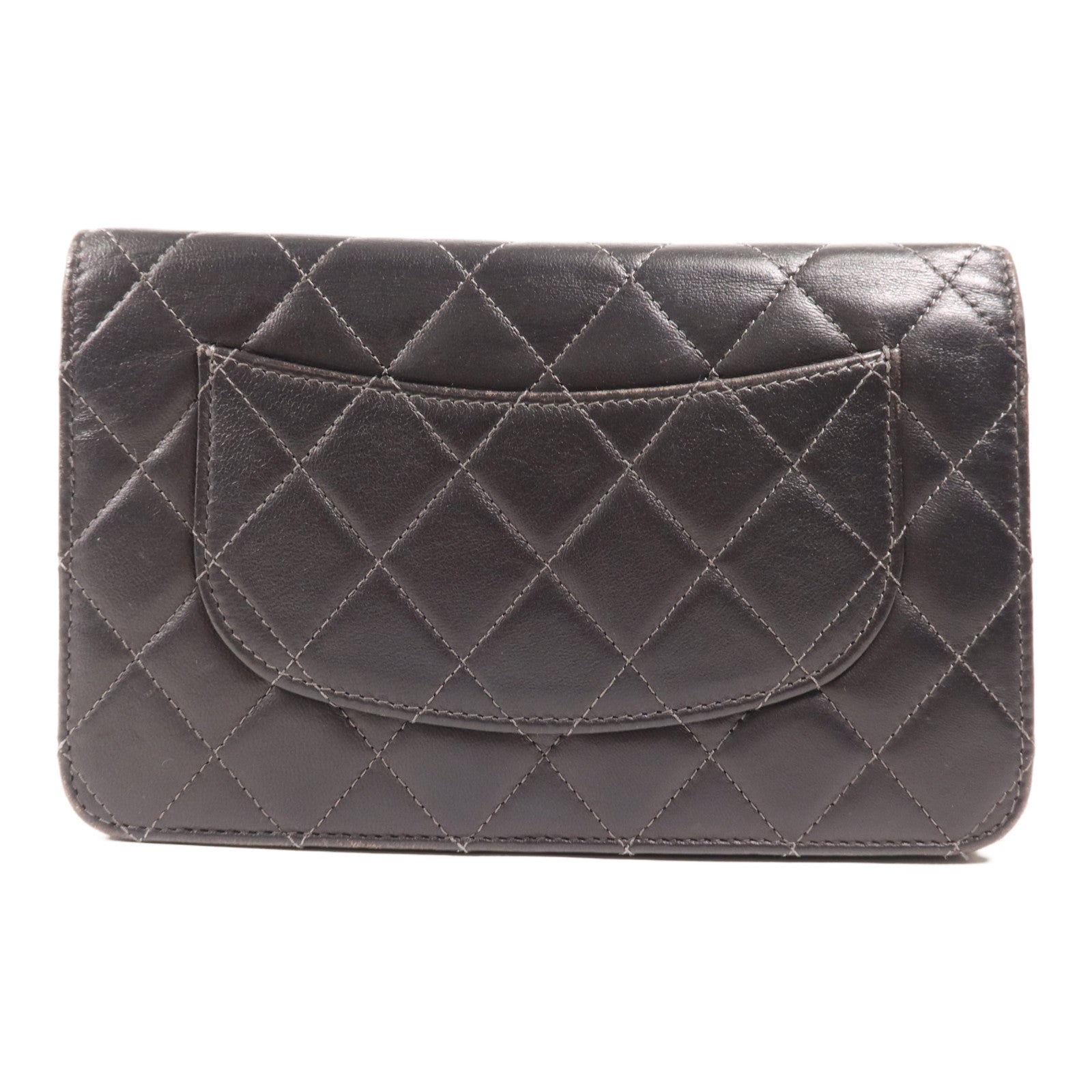 CHANEL 羊皮皮革WOC Wallet On Chain銀扣鏈帶肩背袋