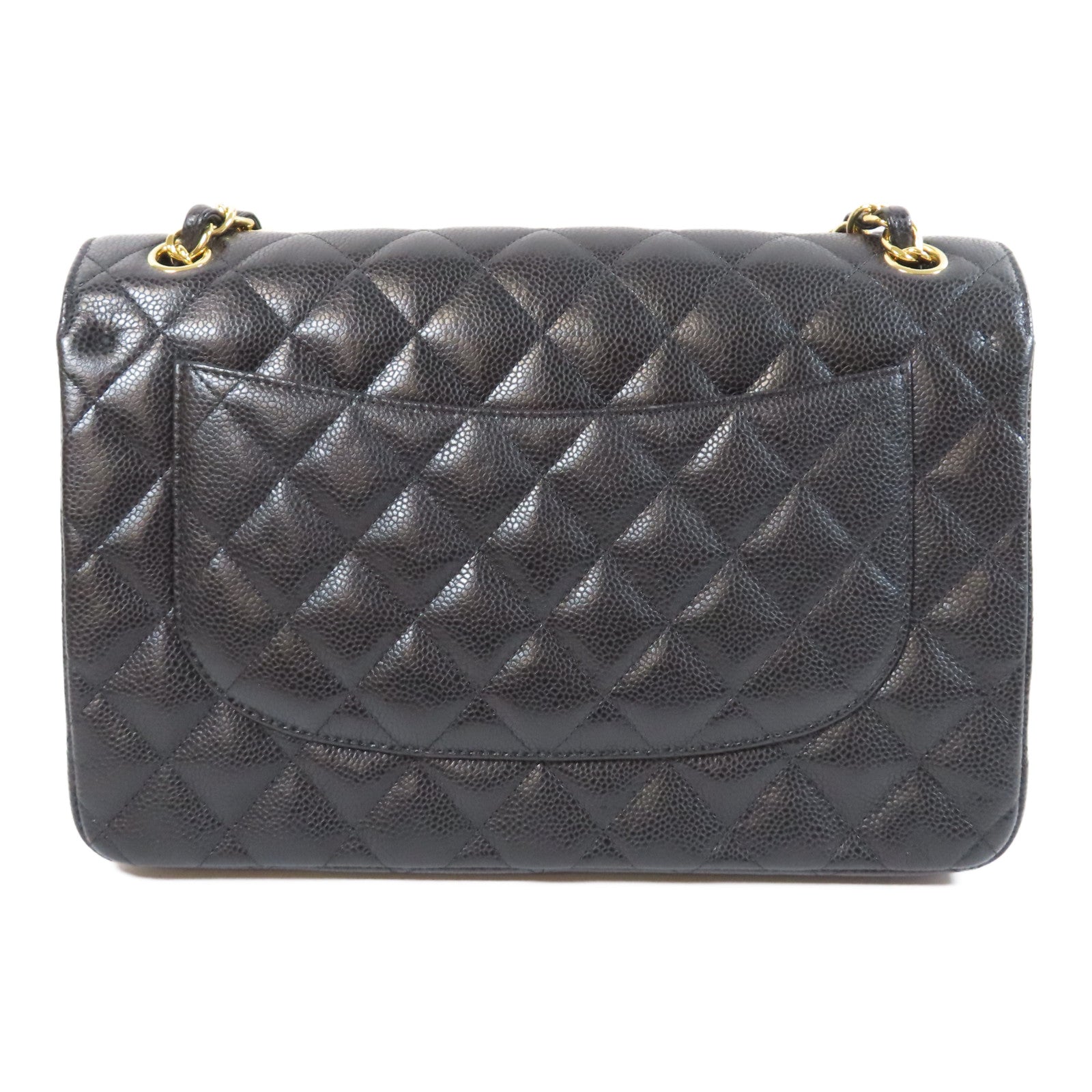 CHANEL 【清倉大減價】菱格Caviar皮革Classic Shoulder Bag金扣鏈帶肩背袋黑色