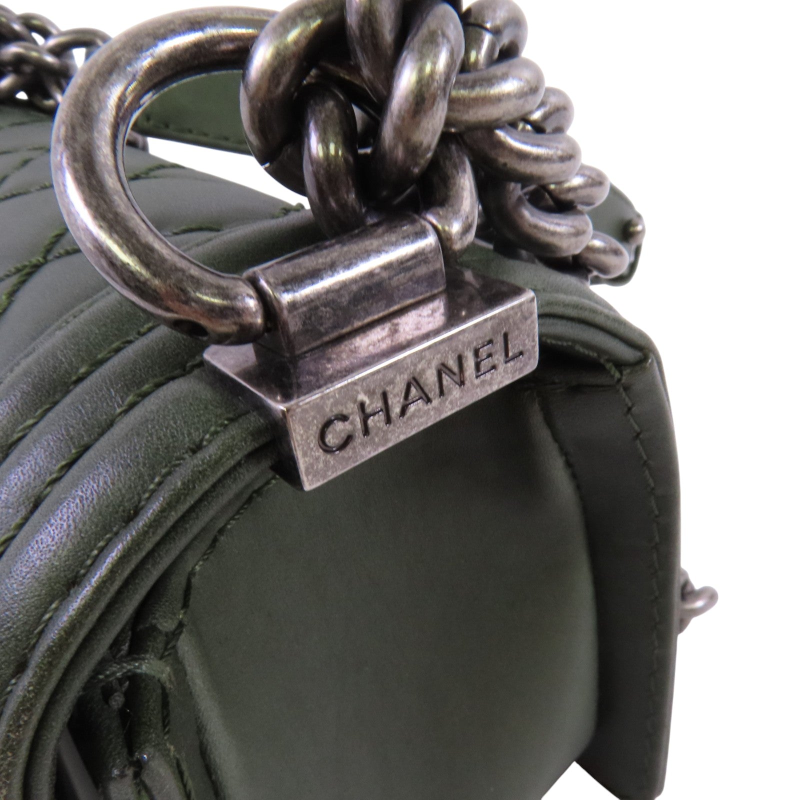 CHANEL 羊皮皮革Boy 20鏈帶肩背袋