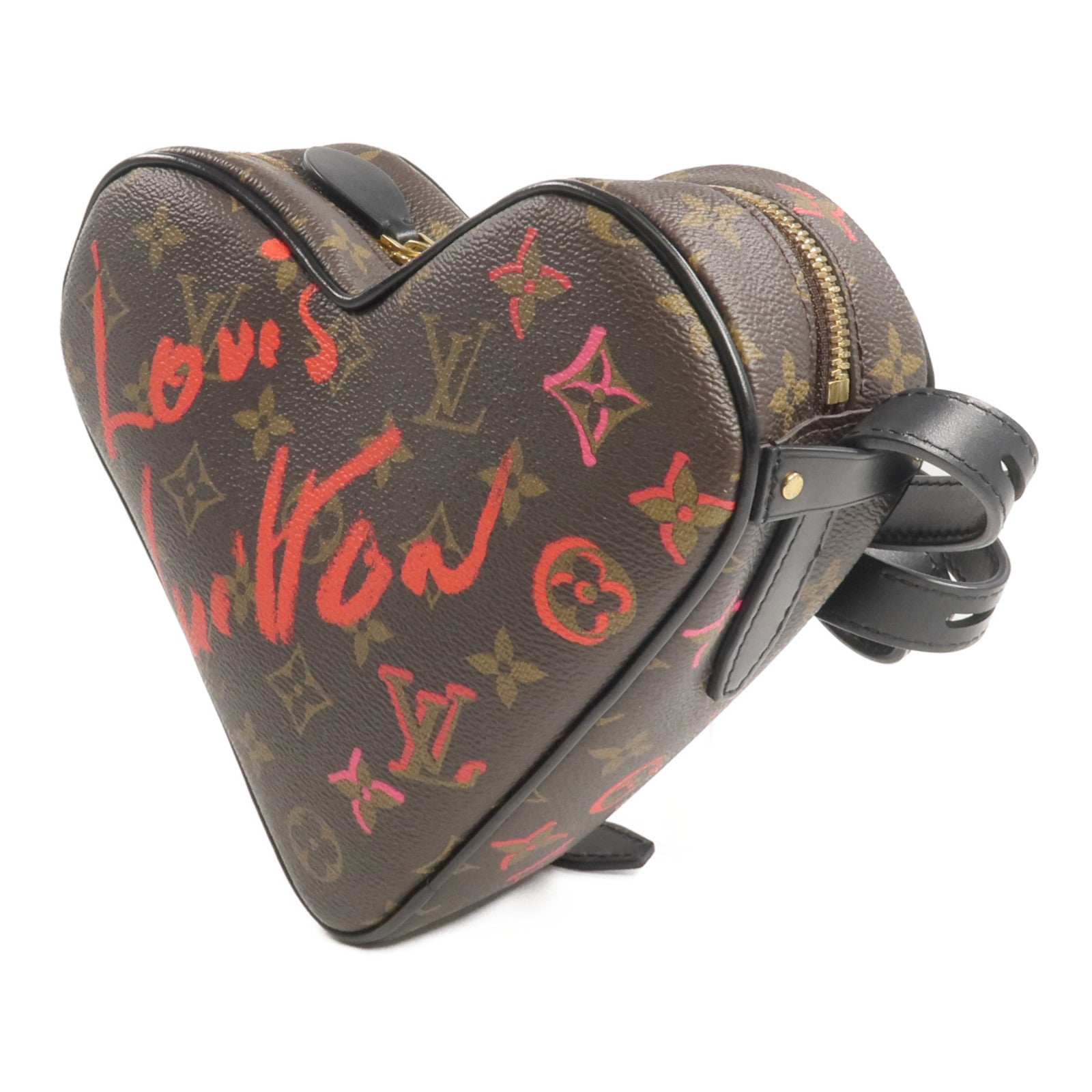 LOUIS VUITTON Monogram Sac Coeur Fall In Love金扣肩背袋棕色