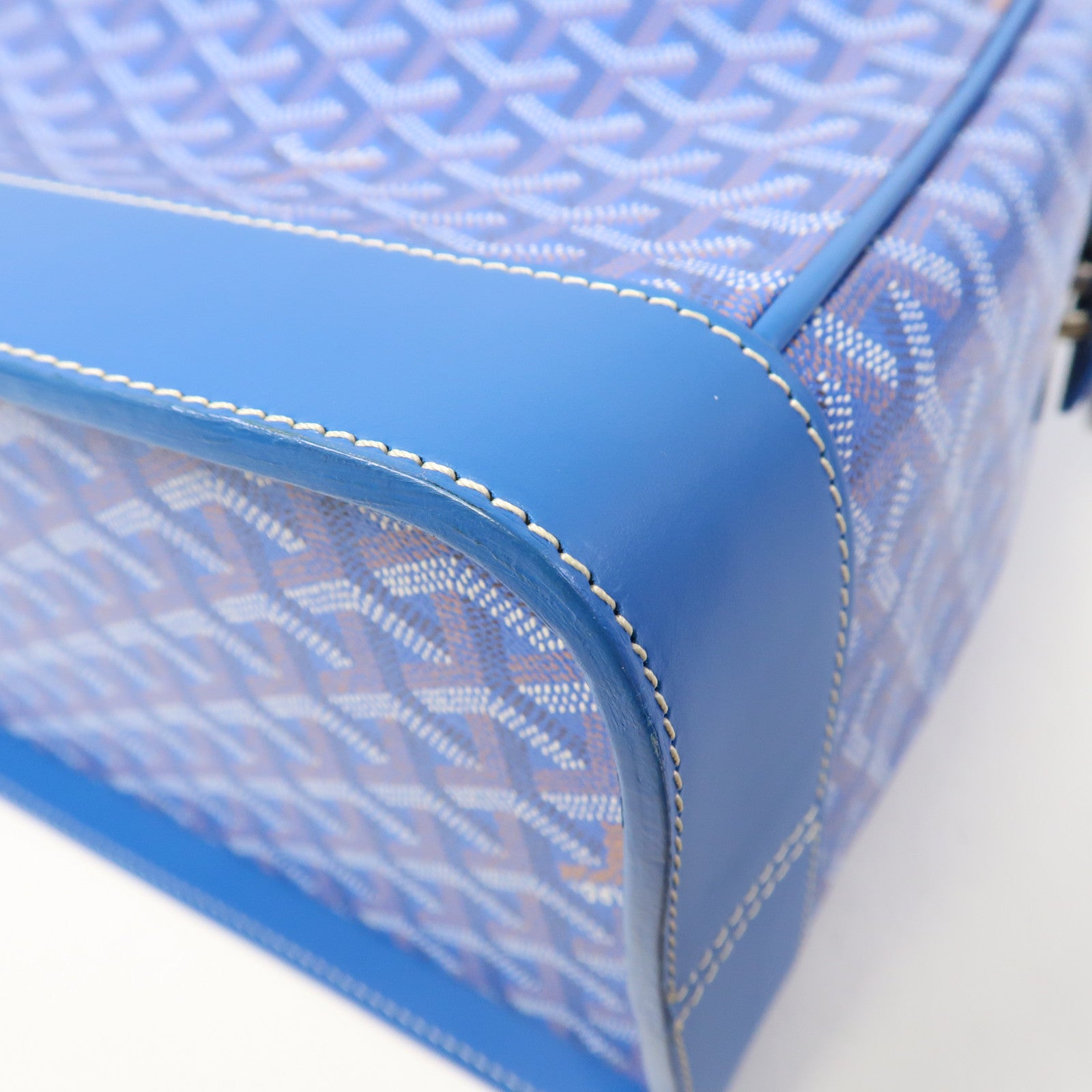 GOYARD 塗層帆布2Way Shoulder Bag銀扣手挽肩背兩用袋藍色
