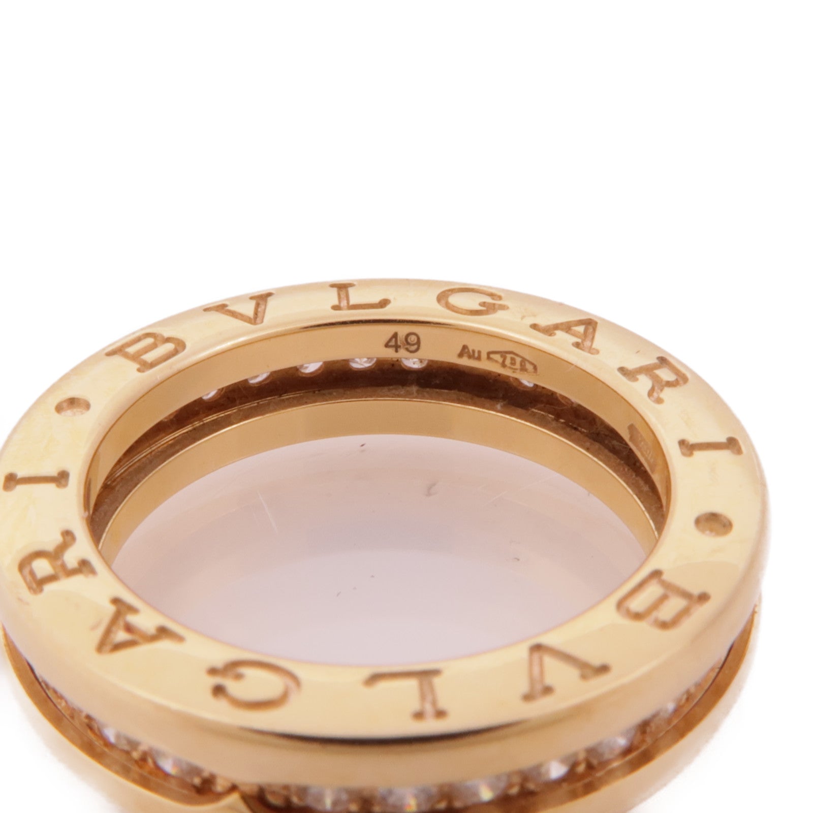 BVLGARI 18K黃金B-zero1鑽石戒指US#4.75