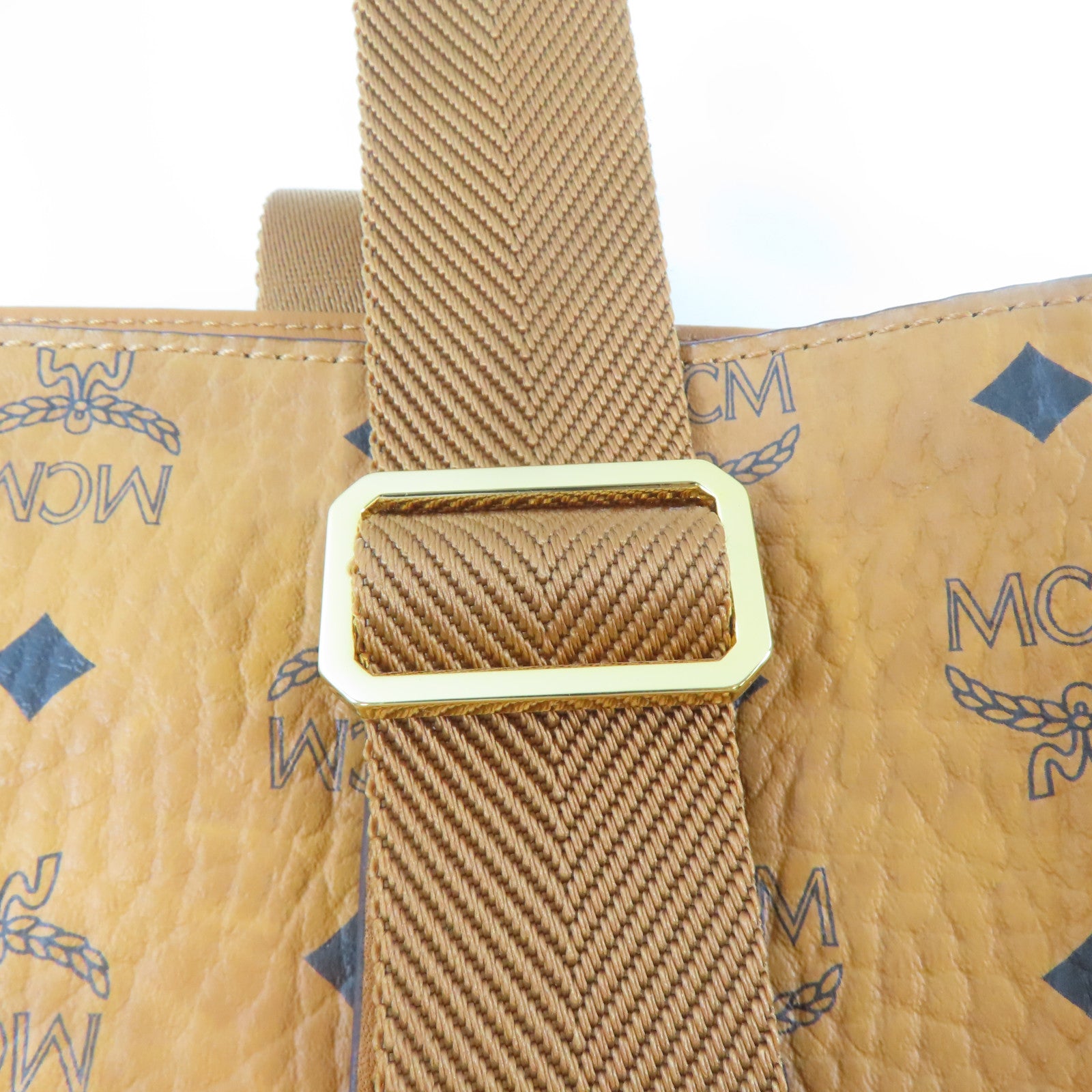 MCM 皮革Tote Bag金扣手挽袋啡色