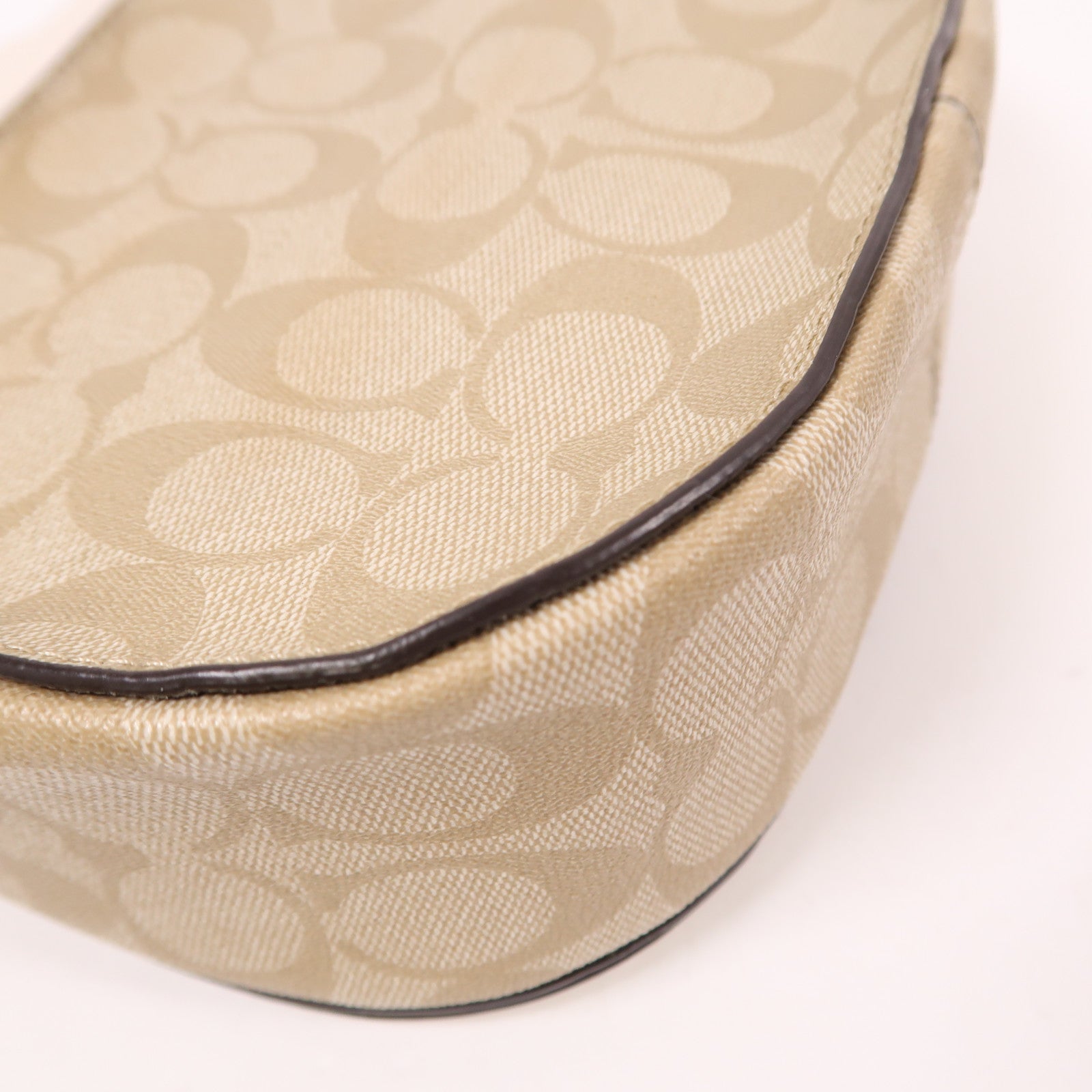 COACH 塗層帆布Georgie Saddle Bag金扣肩背袋