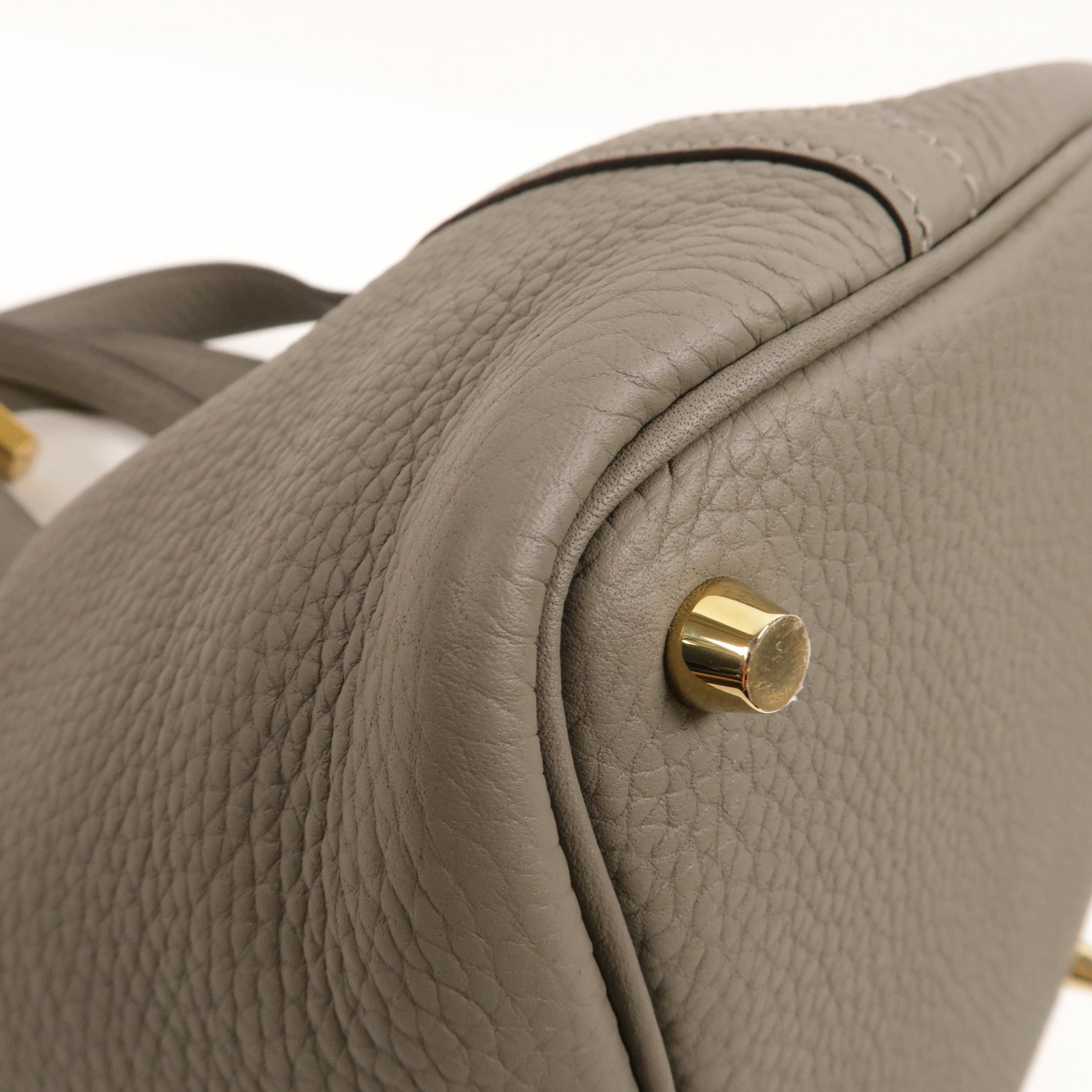 HERMES Clemence皮革Picotin PM手挽袋Gris Meyer