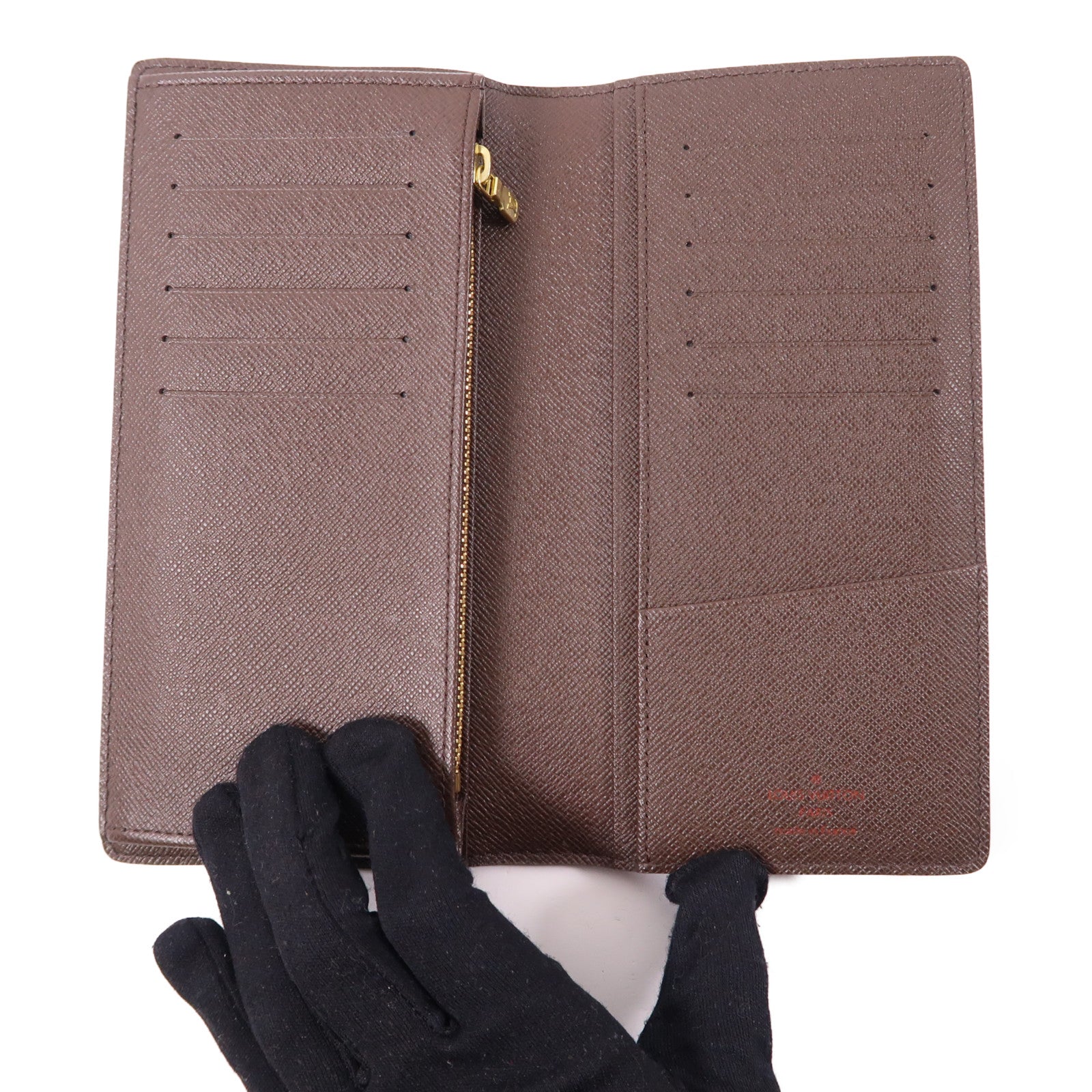 LOUIS VUITTON Damier Portefeuille Brazza金扣長錢包