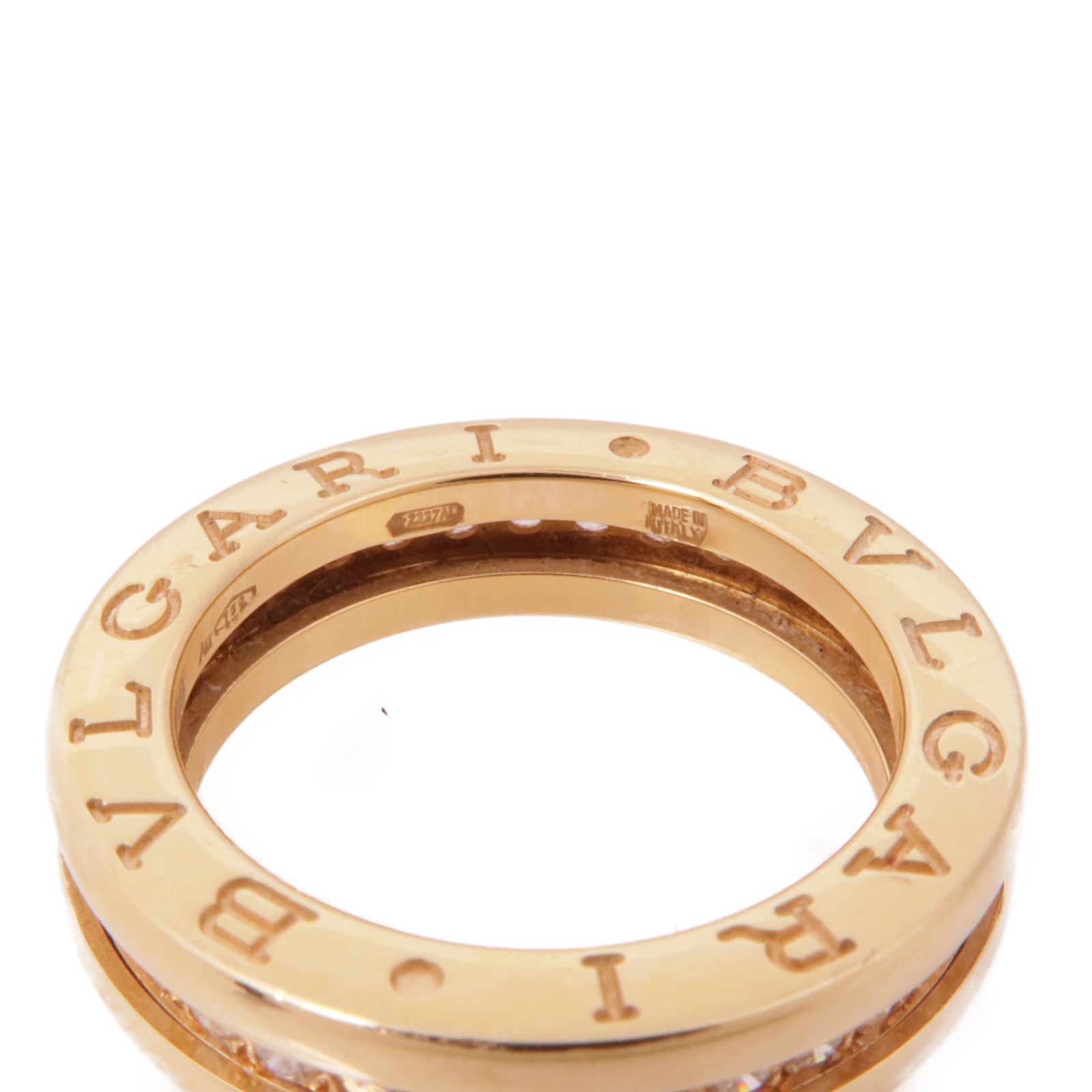 BVLGARI 18K黃金B-zero1鑽石戒指US#4.75