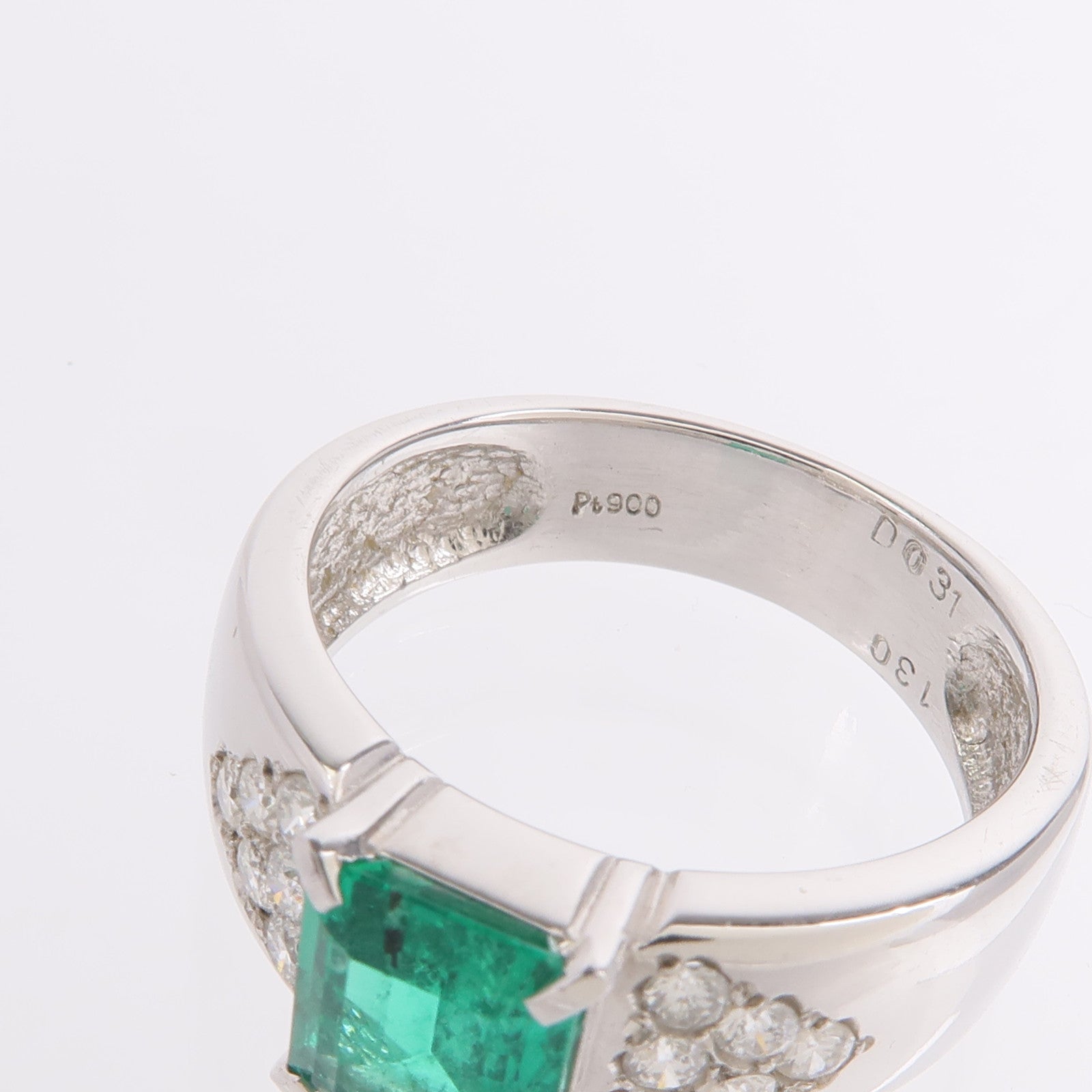 JEWELRY PT900鉑金Emerald Diamond Ring綠寶石/鑽石戒指