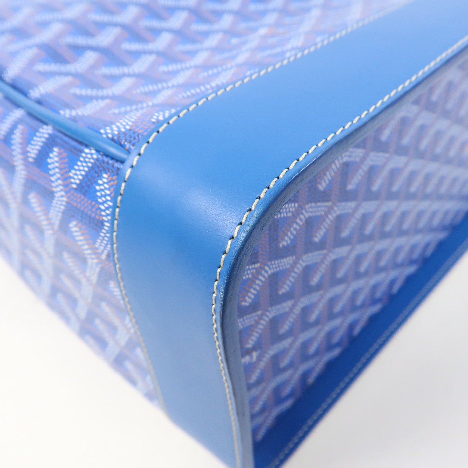 GOYARD 塗層帆布2Way Shoulder Bag銀扣手挽肩背兩用袋藍色
