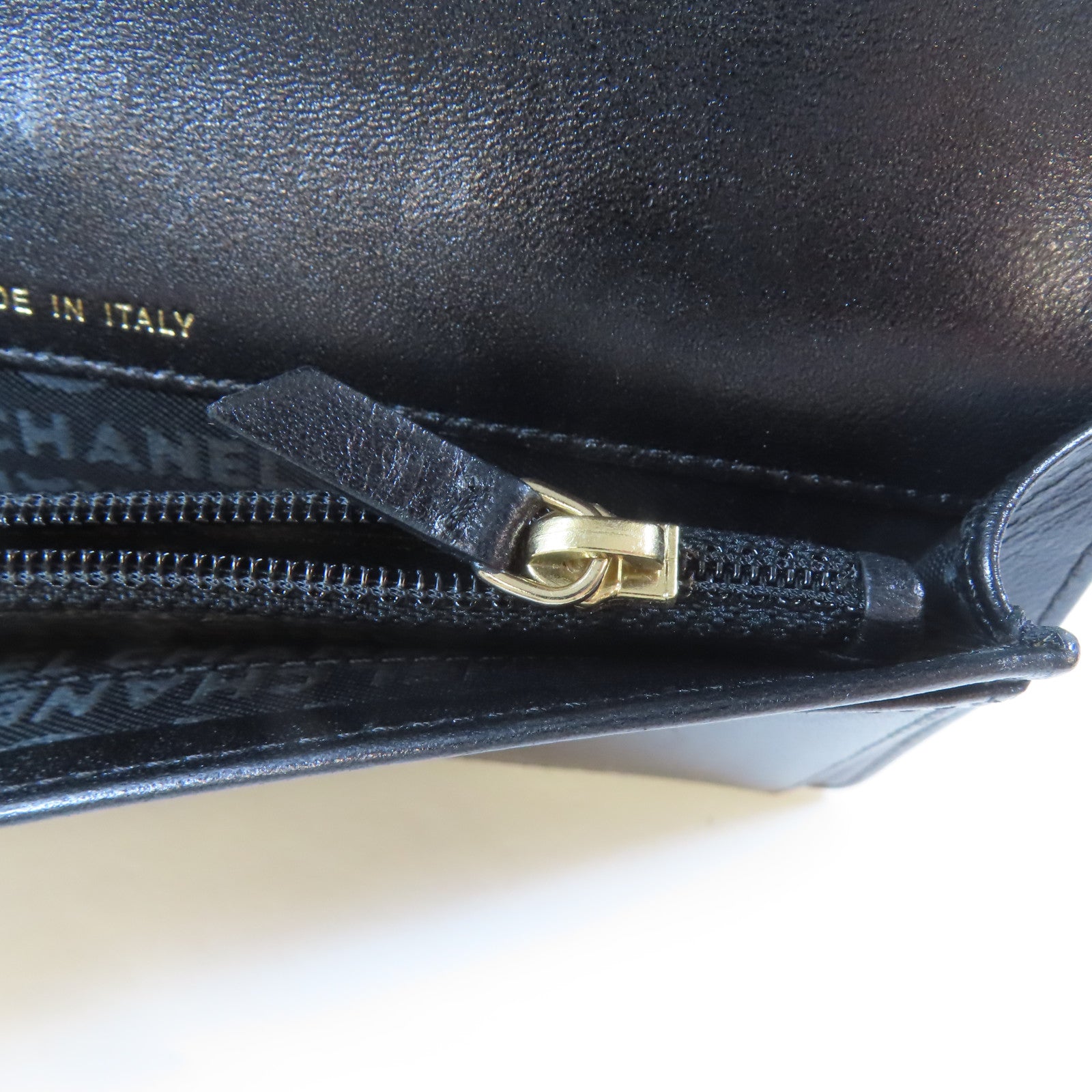 CHANEL 【激減優惠】羊皮皮革Long Wallet金扣長錢包金色