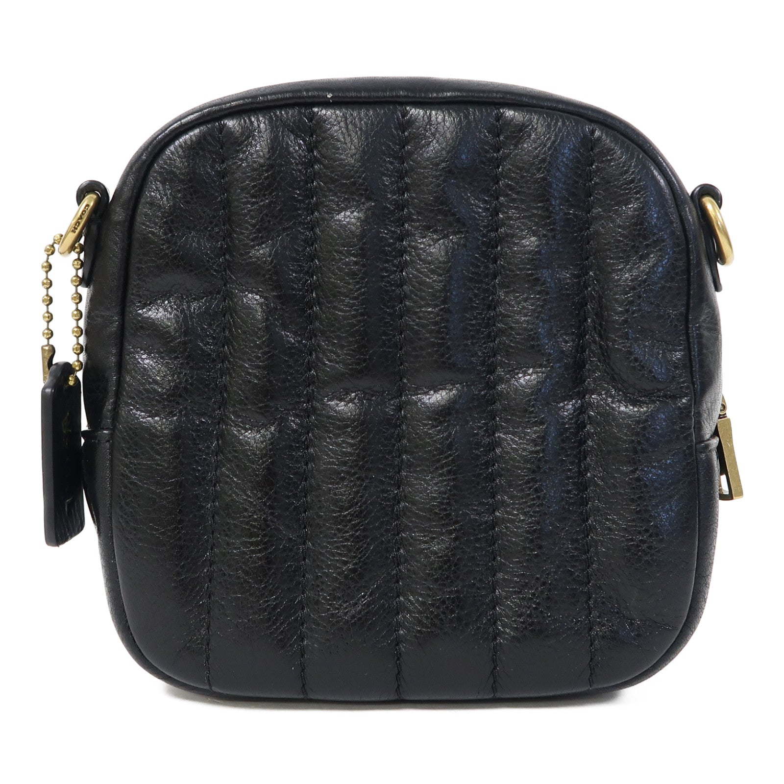 COACH 牛皮皮革Shoulder Bag金扣肩背袋黑色