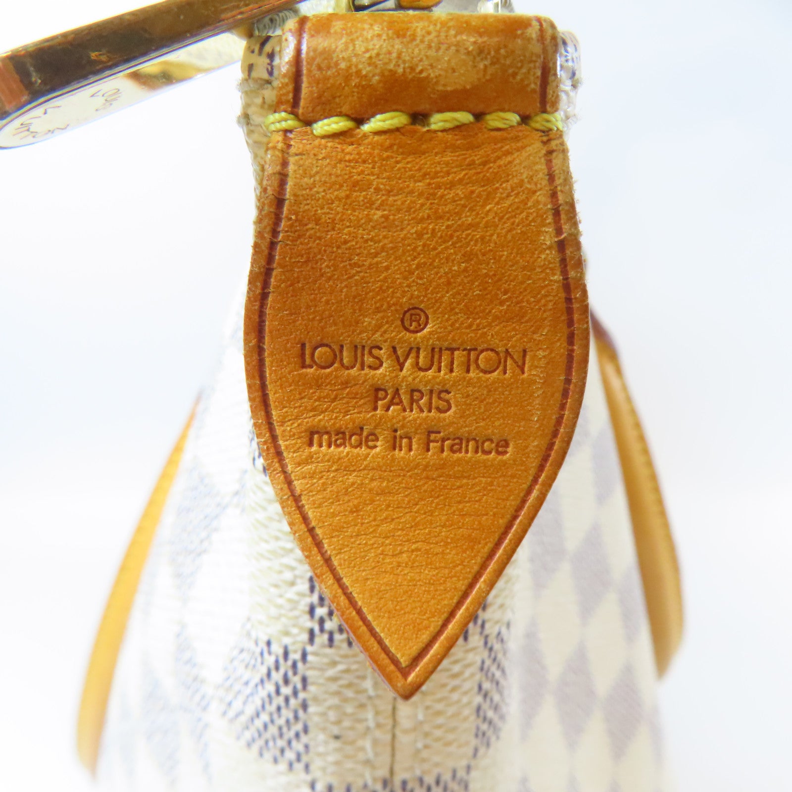 LOUIS VUITTON 【激減優惠】Damier Azur Saleya MM金扣肩背袋白色