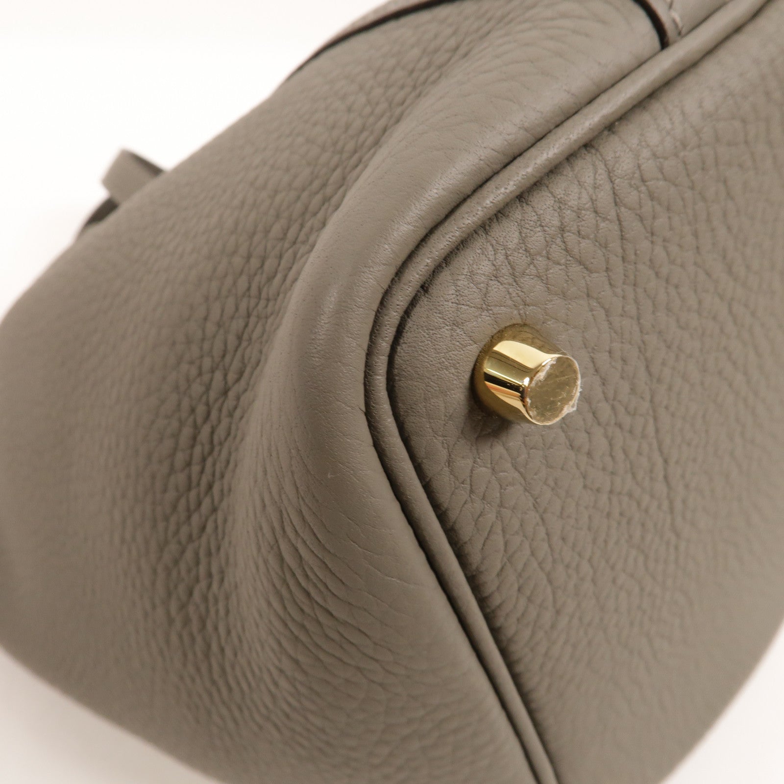 HERMES Clemence皮革Picotin PM手挽袋Gris Meyer