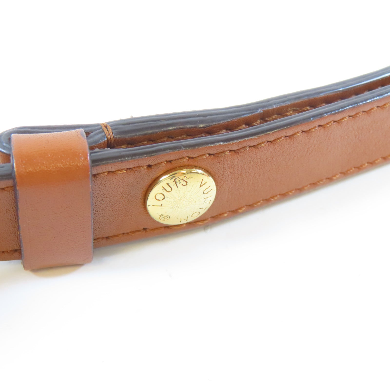 LOUIS VUITTON Monogram Reverse Dauphine金扣肩背袋啡色