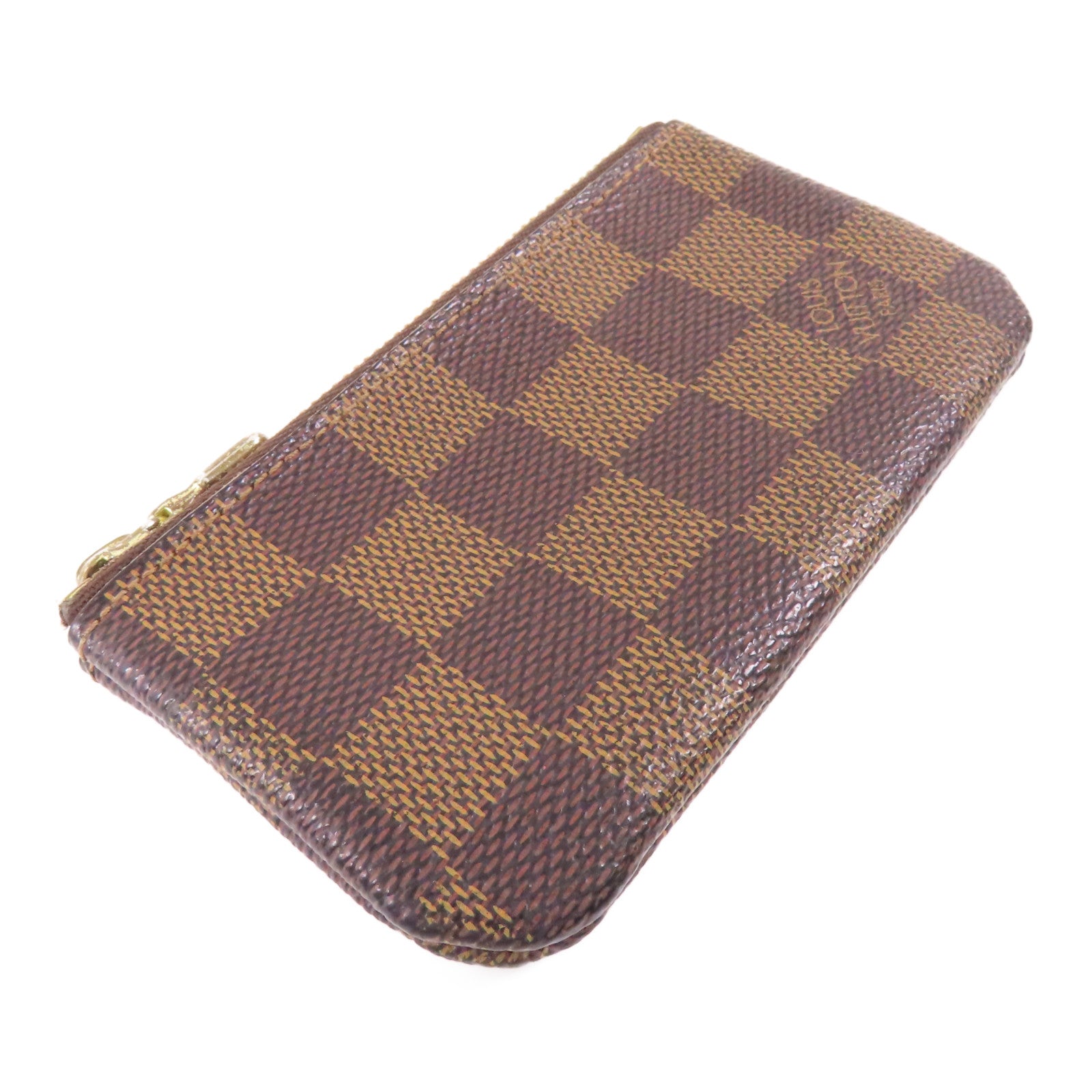LOUIS VUITTON LV GHW Key Pouch Coin Case Purse N62658 Damier Brown