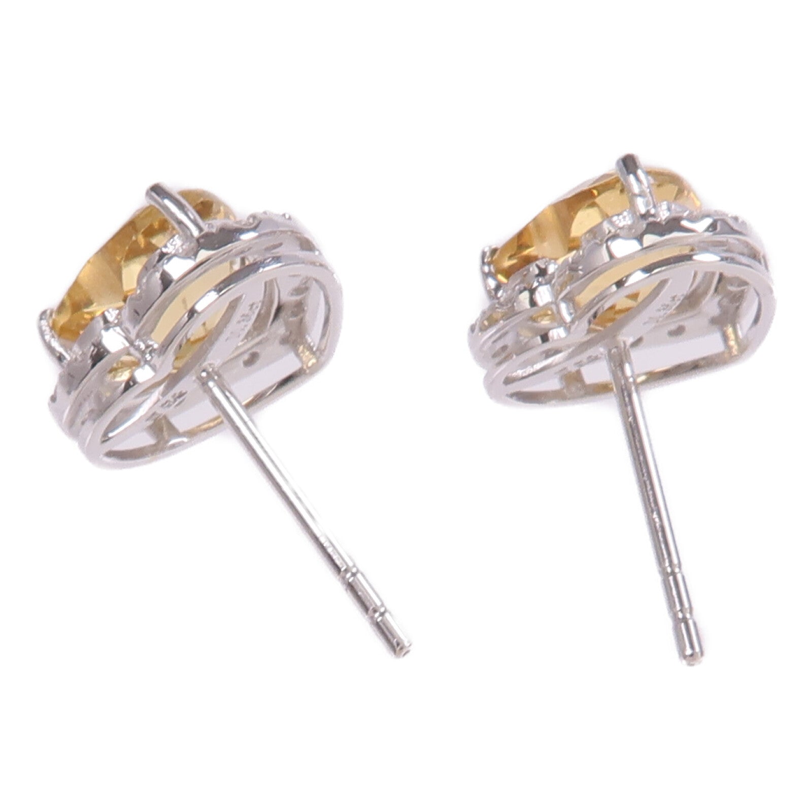 JEWELRY 【激減優惠】14K白金Crystal Diamond Earrings水晶/鑽石耳環
