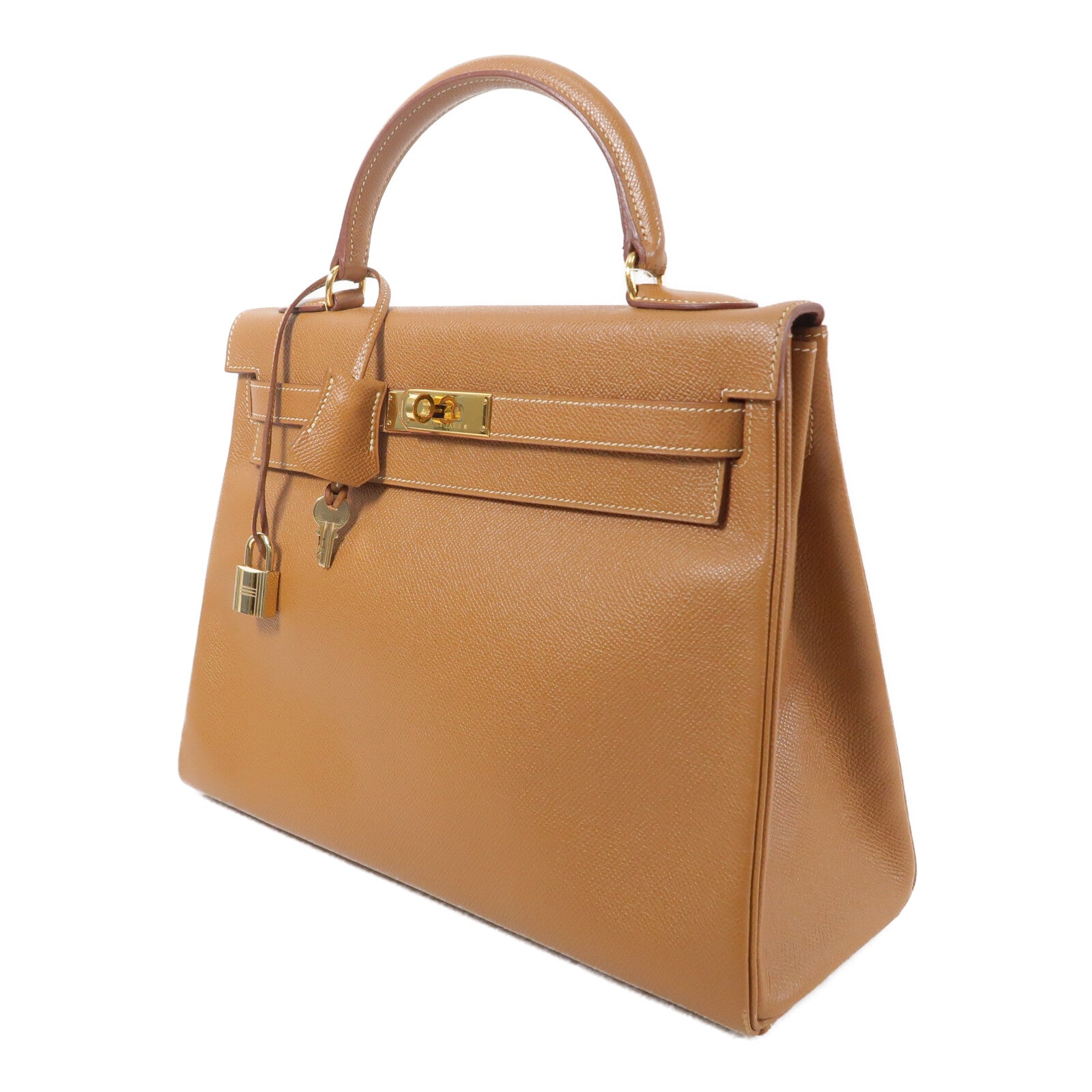 HERMES Epsom皮革Kelly 32手挽肩背兩用袋Gold