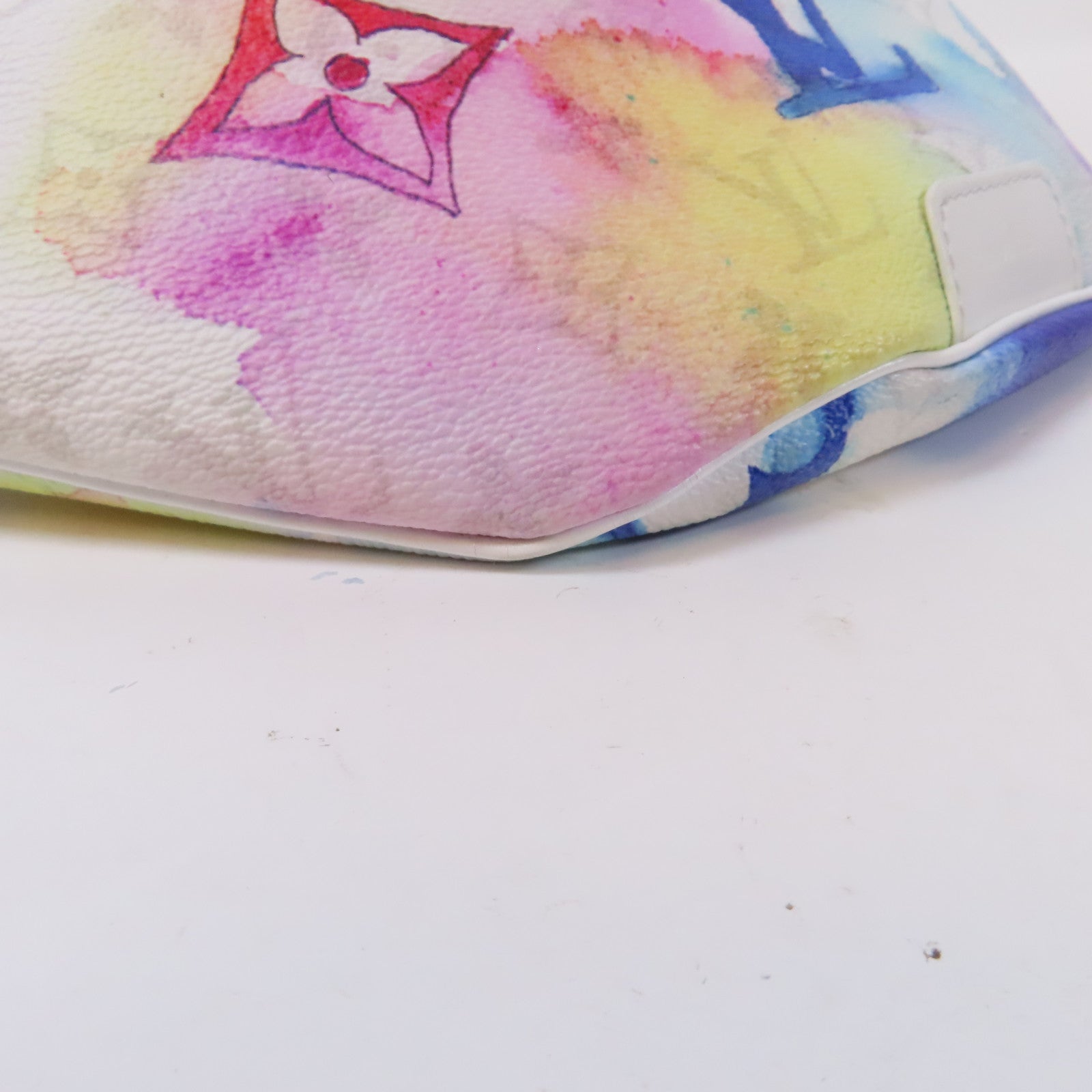 LOUIS VUITTON Monogram Water Color Discovery銀扣腰包白色/彩色