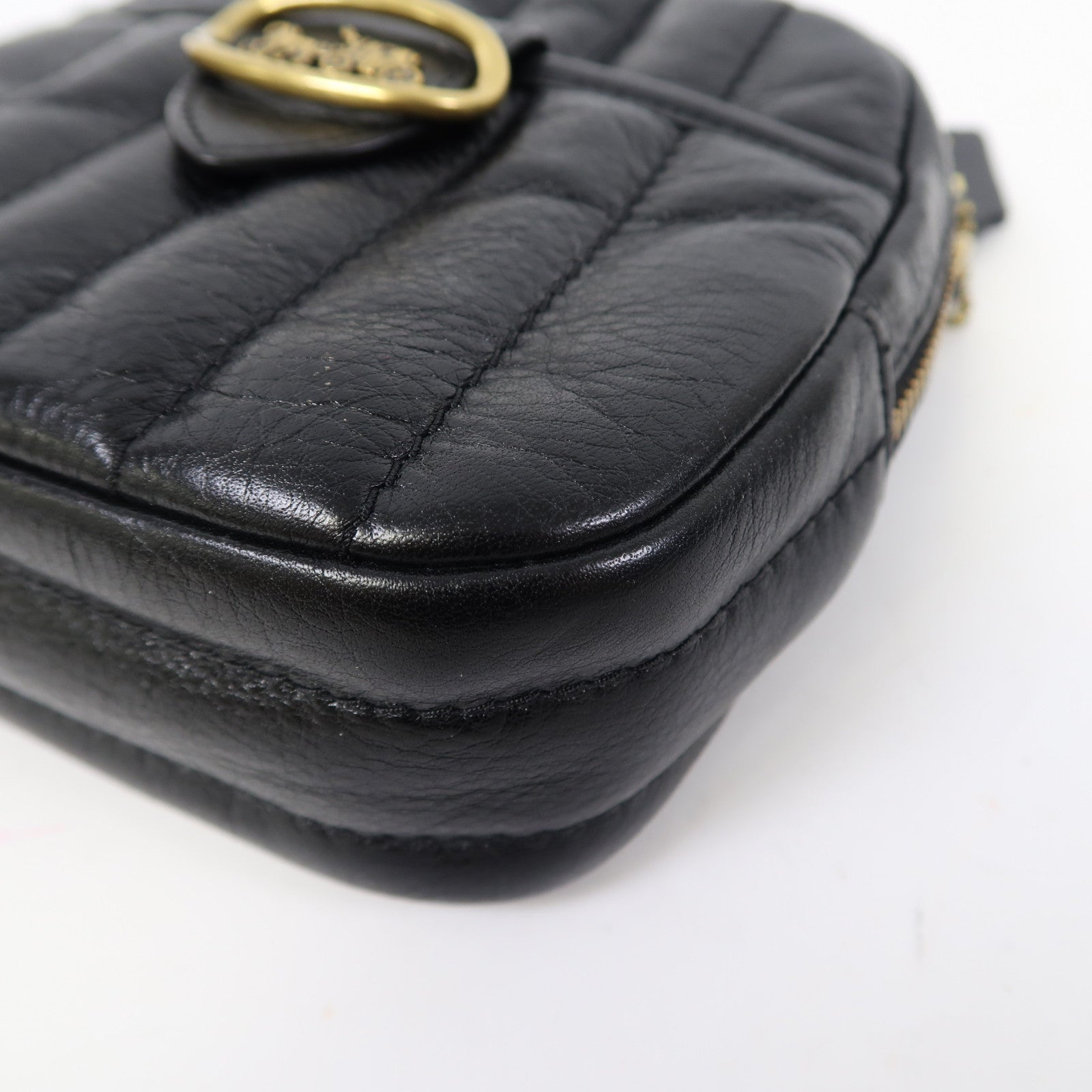 COACH 牛皮皮革Shoulder Bag金扣肩背袋黑色