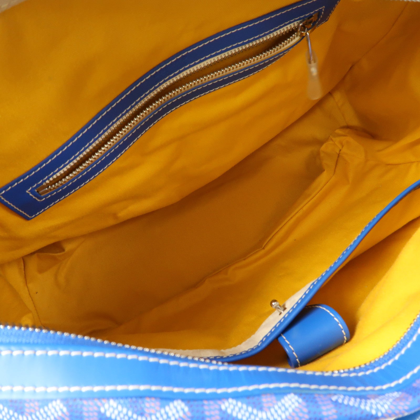GOYARD 塗層帆布2Way Shoulder Bag銀扣手挽肩背兩用袋藍色