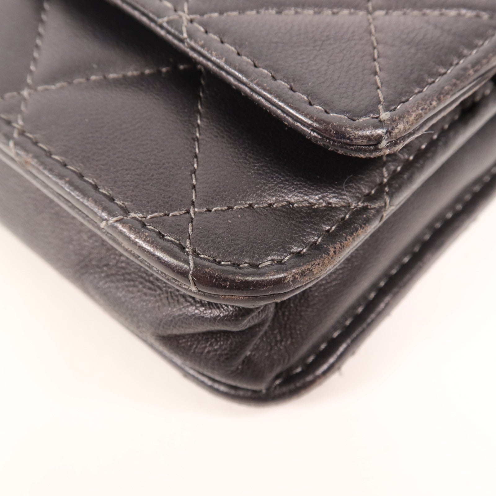 CHANEL 羊皮皮革WOC Wallet On Chain銀扣鏈帶肩背袋