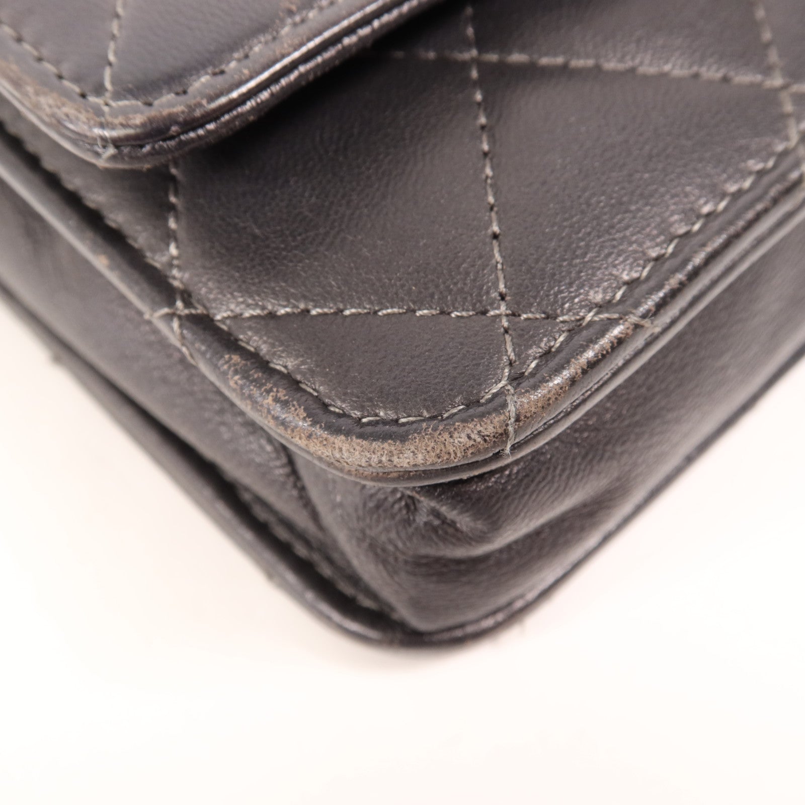 CHANEL 羊皮皮革WOC Wallet On Chain銀扣鏈帶肩背袋