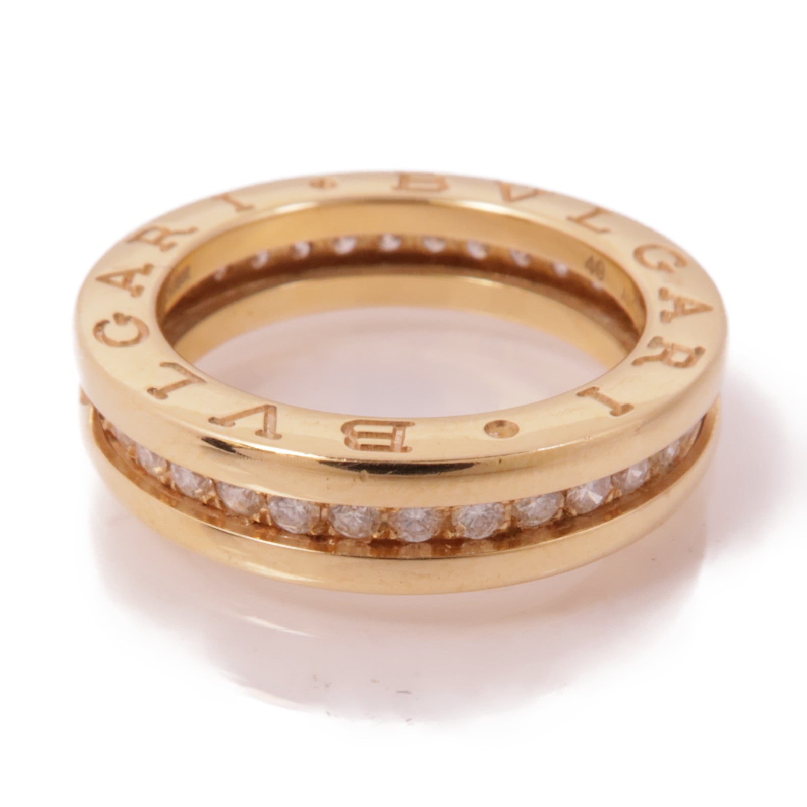 BVLGARI 18K黃金B-zero1鑽石戒指US#4.75