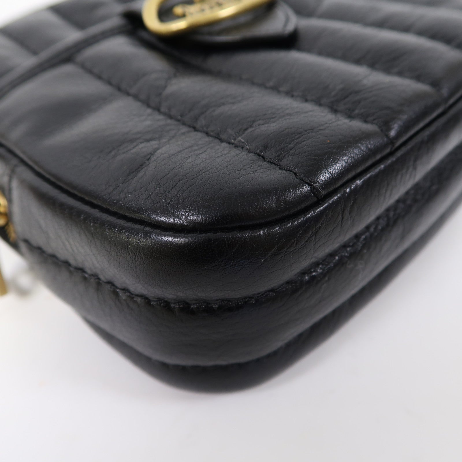 COACH 牛皮皮革Shoulder Bag金扣肩背袋黑色