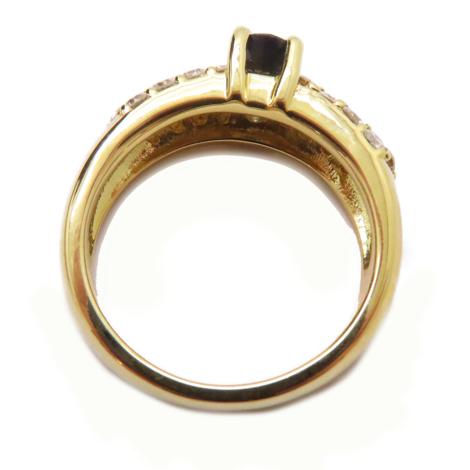JEWELRY 18K黃金Sapphire Diamond Ring 0.96ct藍寶石/0.78ct鑽石戒指US#6.5