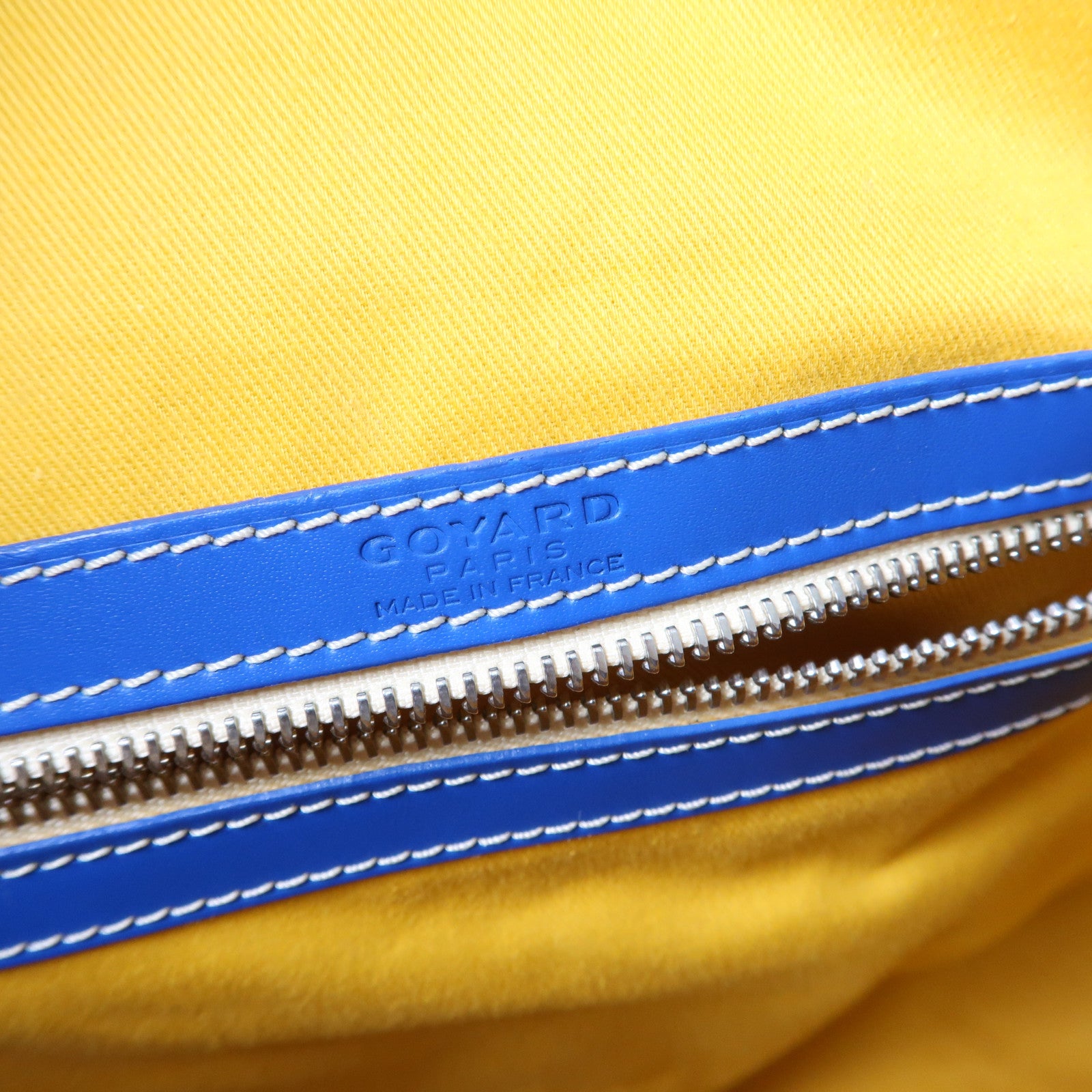 GOYARD 塗層帆布2Way Shoulder Bag銀扣手挽肩背兩用袋藍色