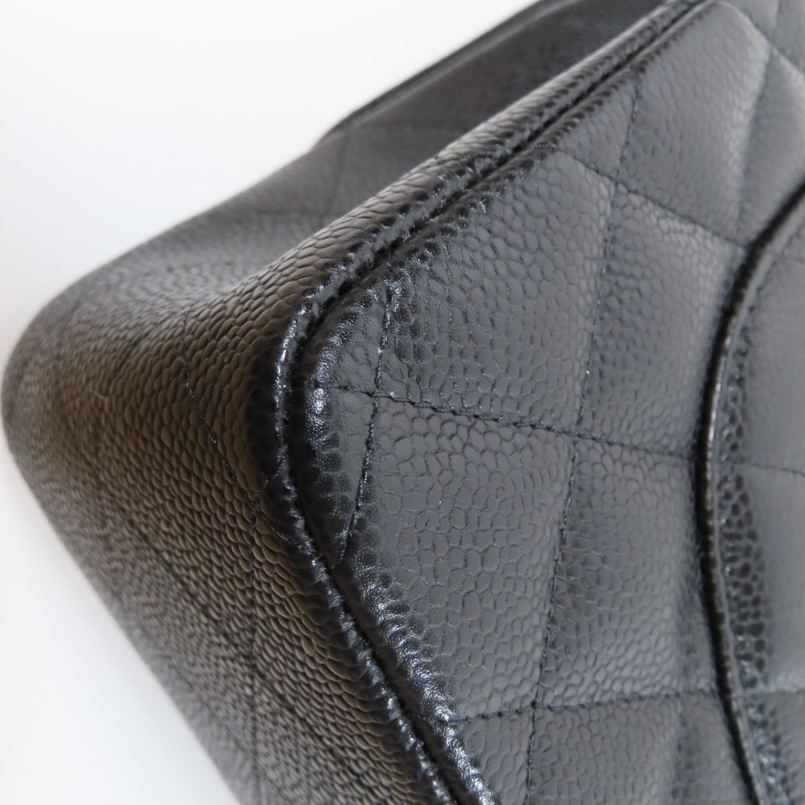CHANEL 【清倉大減價】菱格Caviar皮革Classic Shoulder Bag金扣鏈帶肩背袋黑色