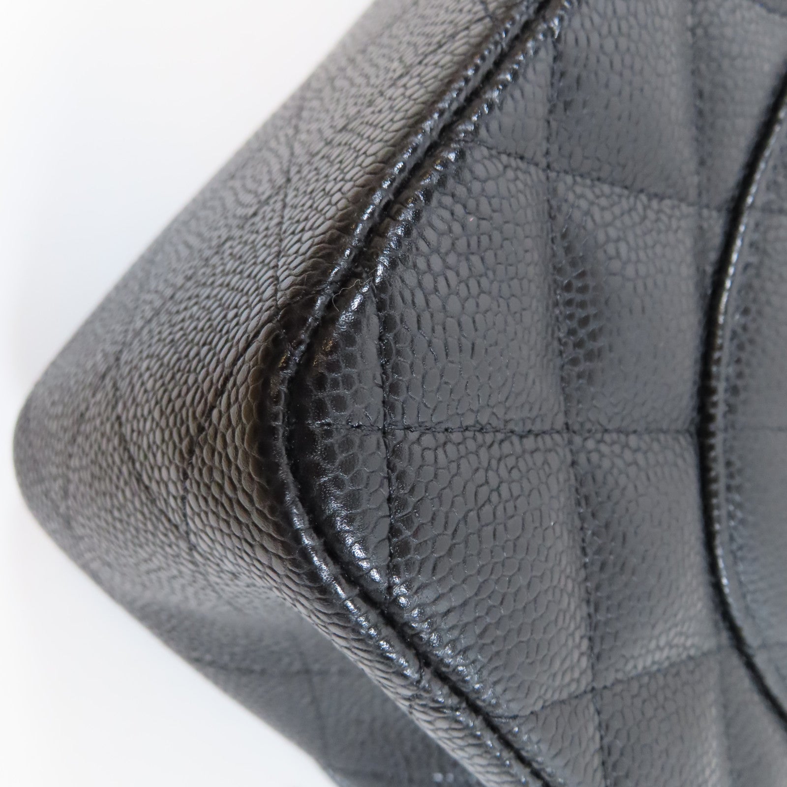 CHANEL 【清倉大減價】菱格Caviar皮革Classic Shoulder Bag金扣鏈帶肩背袋黑色