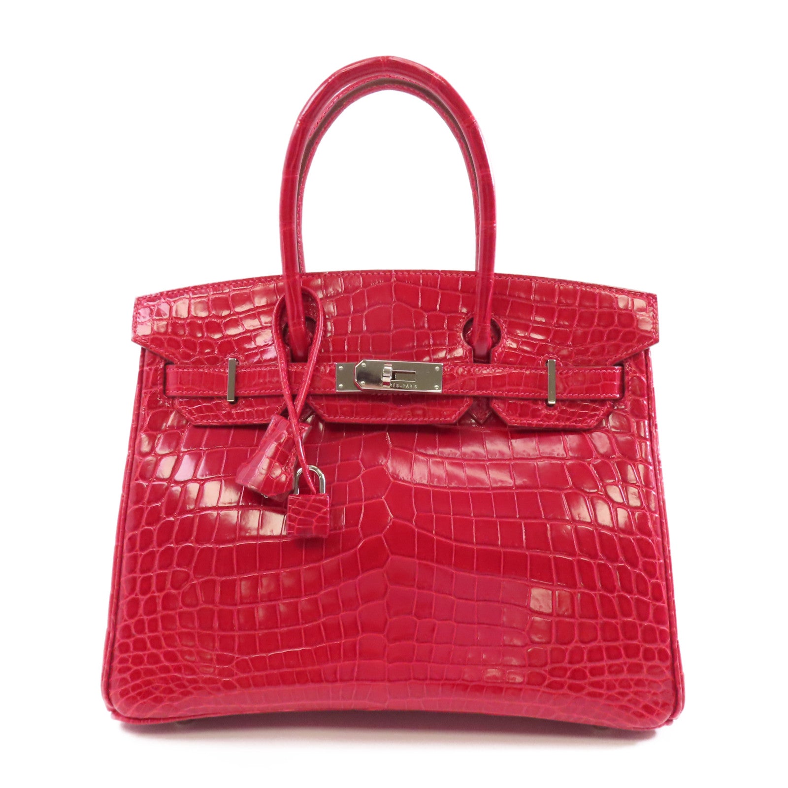 HERMES Niloticus/Braise皮革Birkin 30銀扣手挽袋Braise紅色