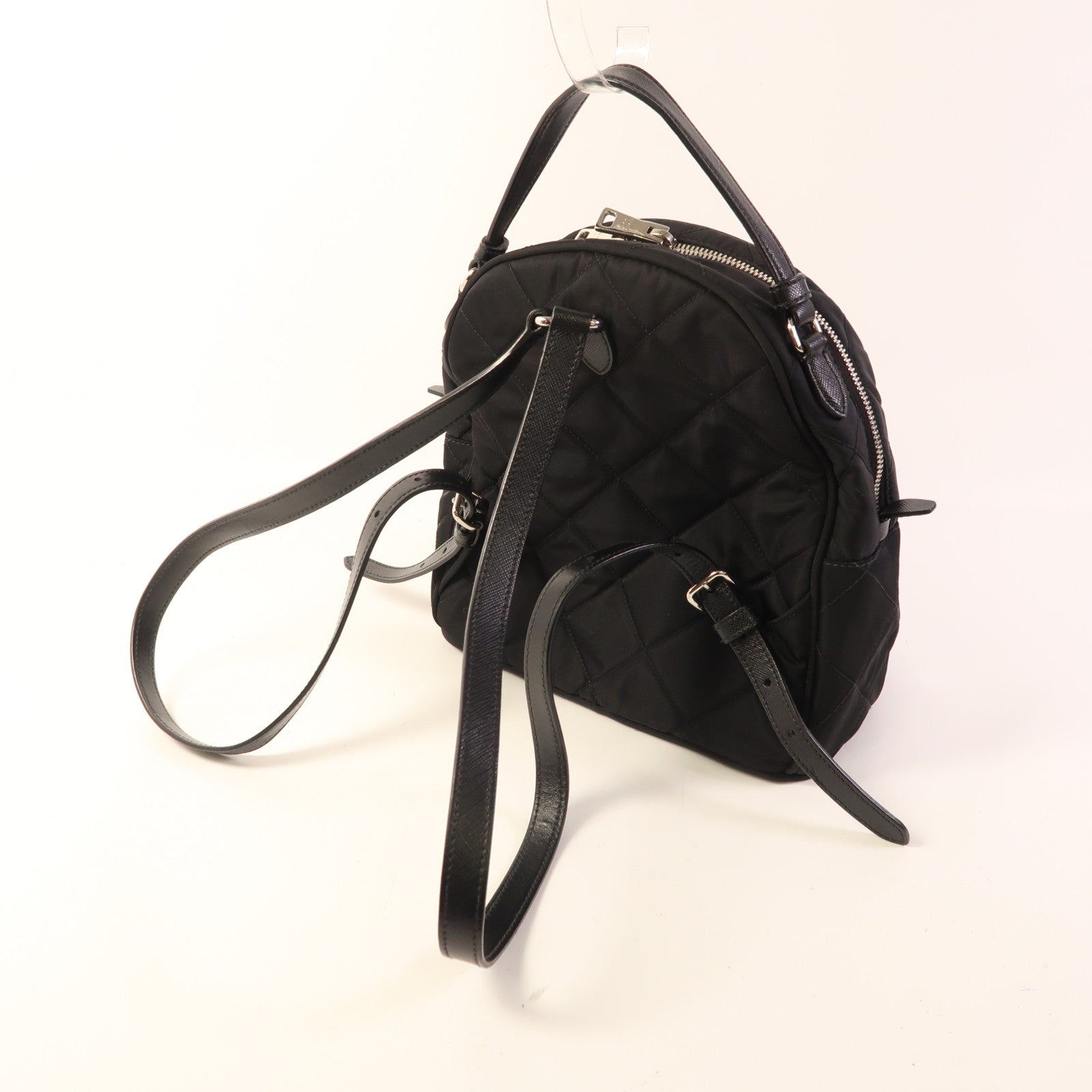 PRADA 尼龍Backpack銀扣背包