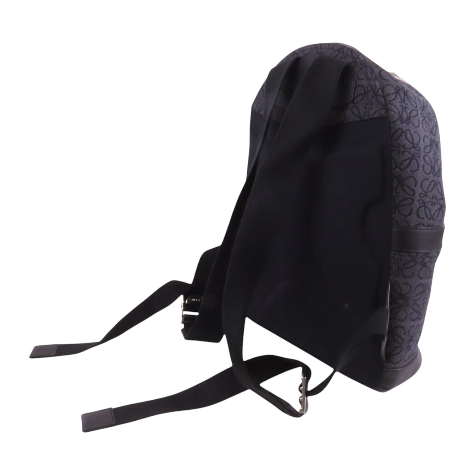 LOEWE 帆布/牛皮皮革Backpack銀扣背包