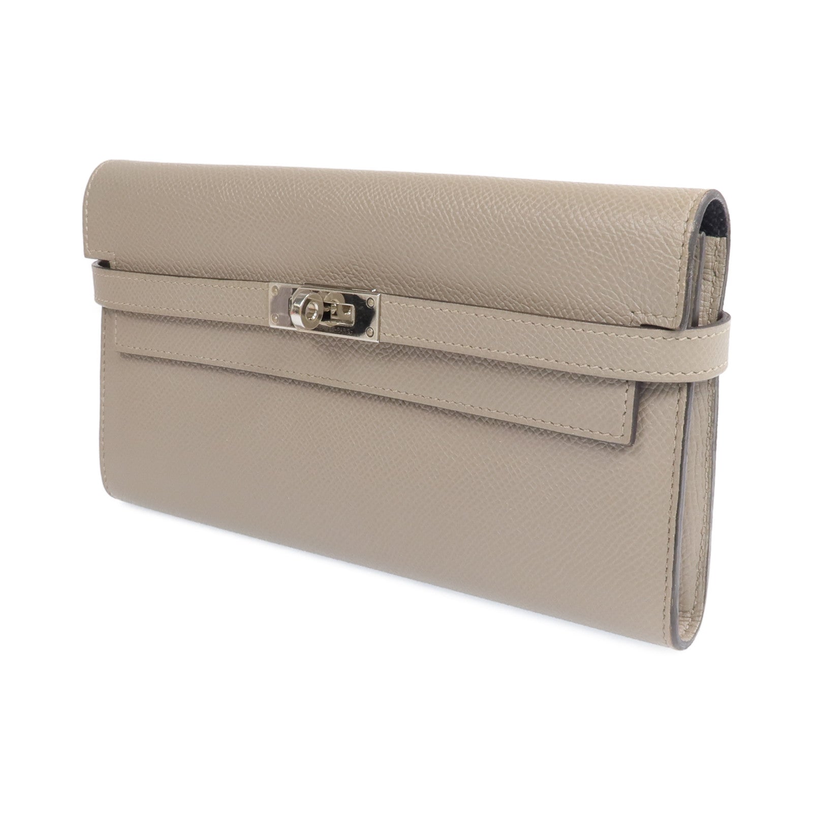 HERMES Epsom皮革Kelly Wallet金扣長錢包