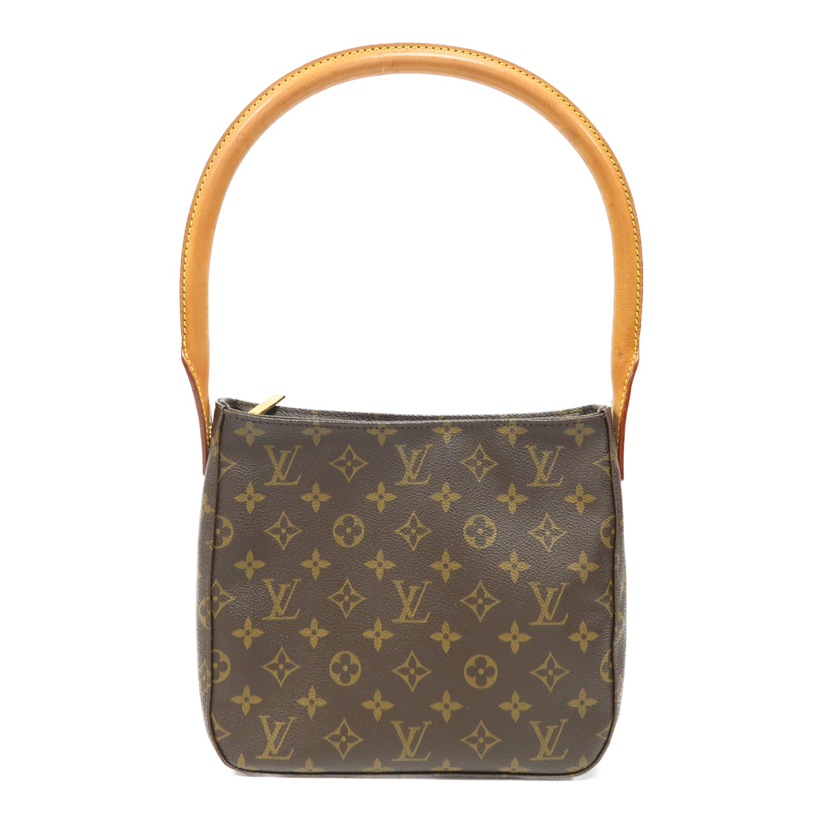 LOUIS VUITTON Monogram Looping MM金扣肩背袋啡色