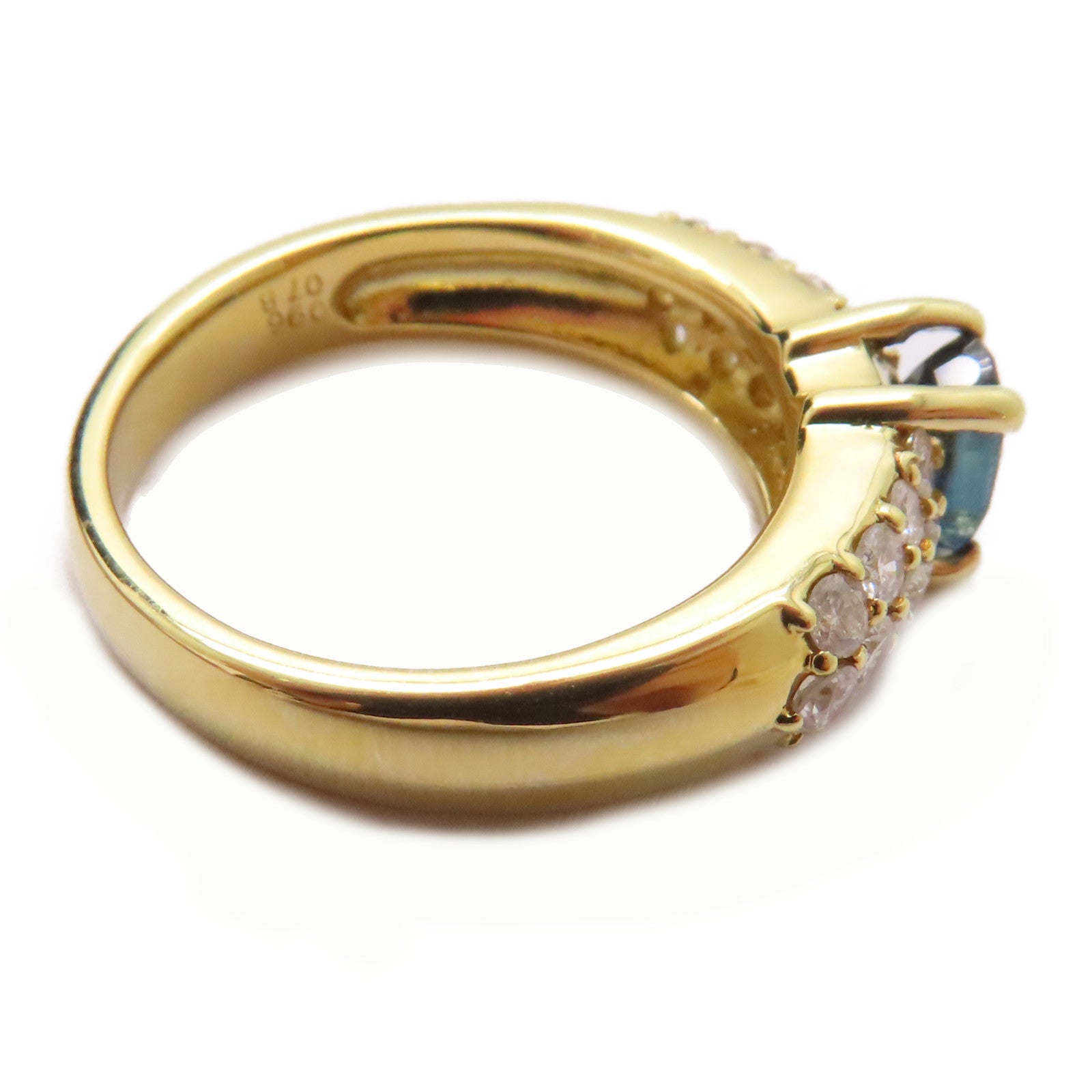 JEWELRY 18K黃金Sapphire Diamond Ring 0.96ct藍寶石/0.78ct鑽石戒指US#6.5