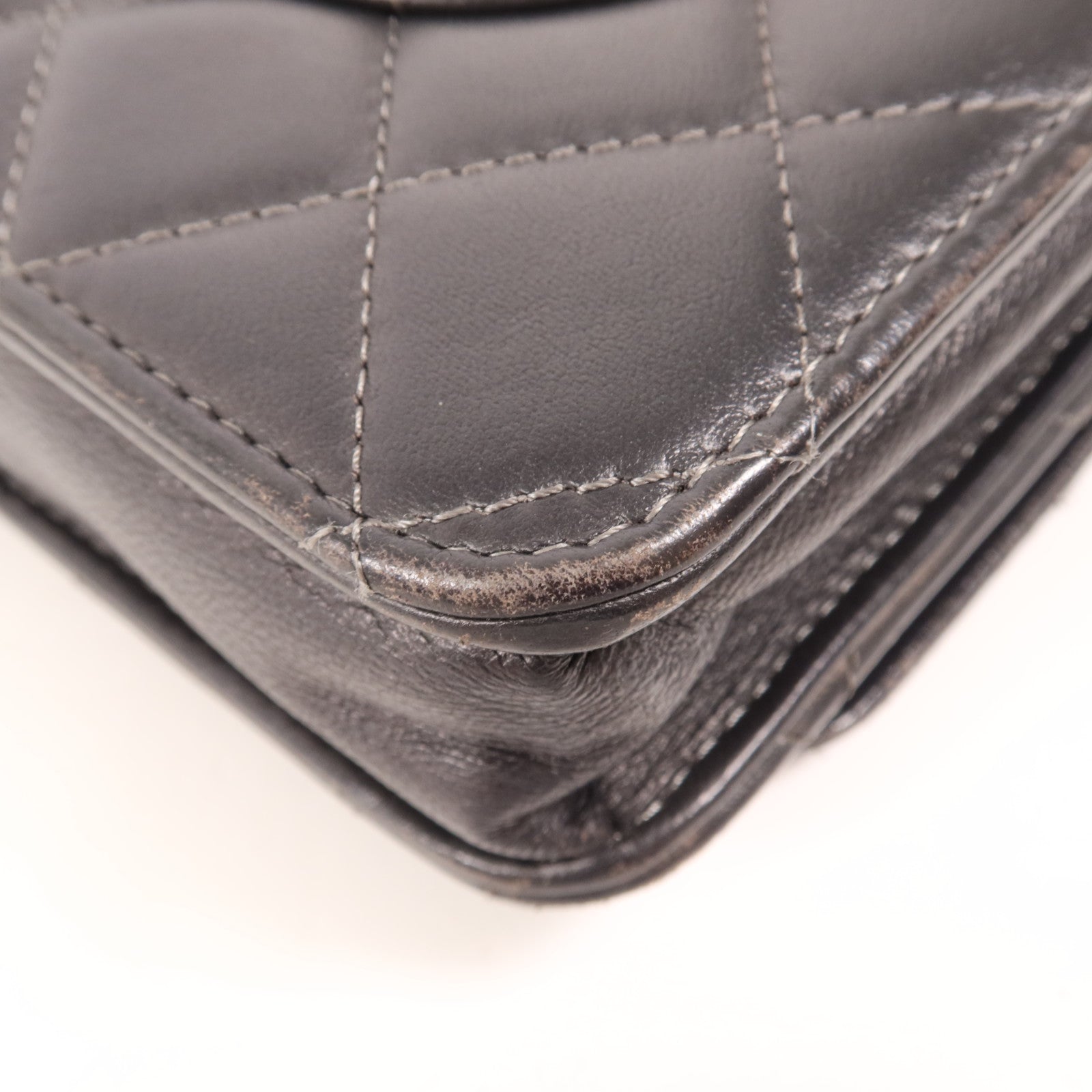 CHANEL 羊皮皮革WOC Wallet On Chain銀扣鏈帶肩背袋