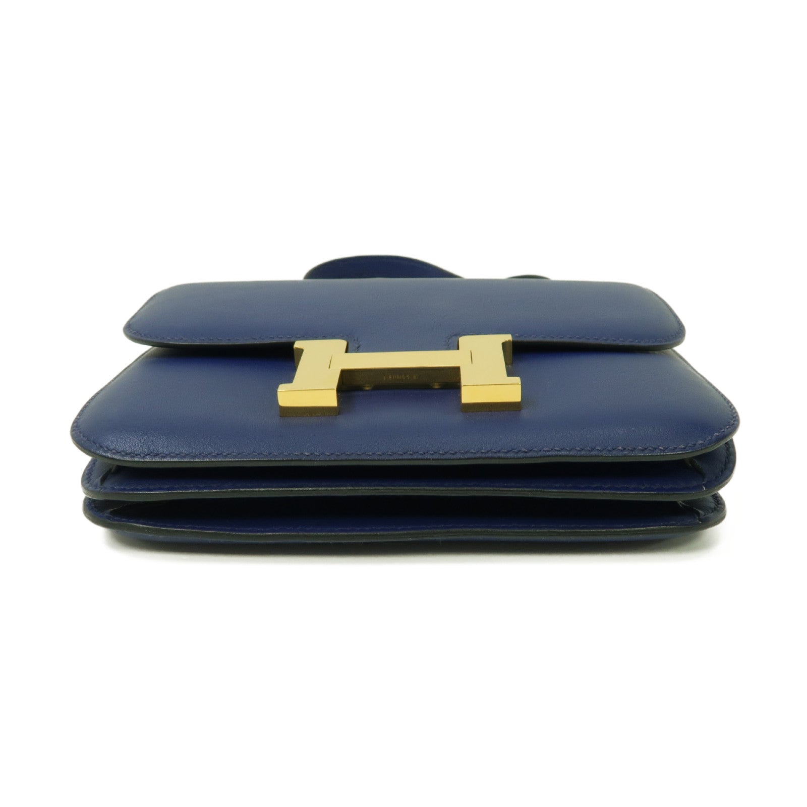 HERMES 【激減優惠】Swift皮革Constance Mini金扣肩背袋Bleu Saphir/藍寶石色
