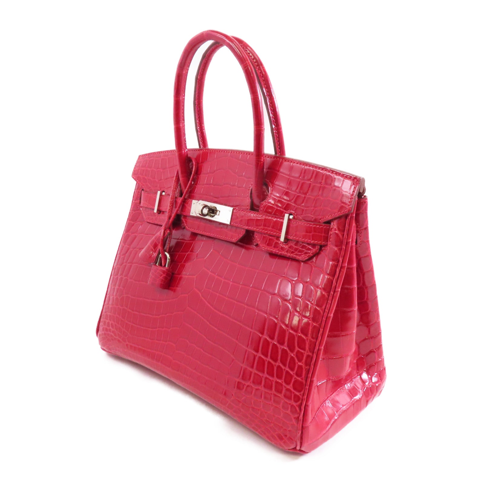 HERMES Niloticus/Braise皮革Birkin 30銀扣手挽袋Braise紅色