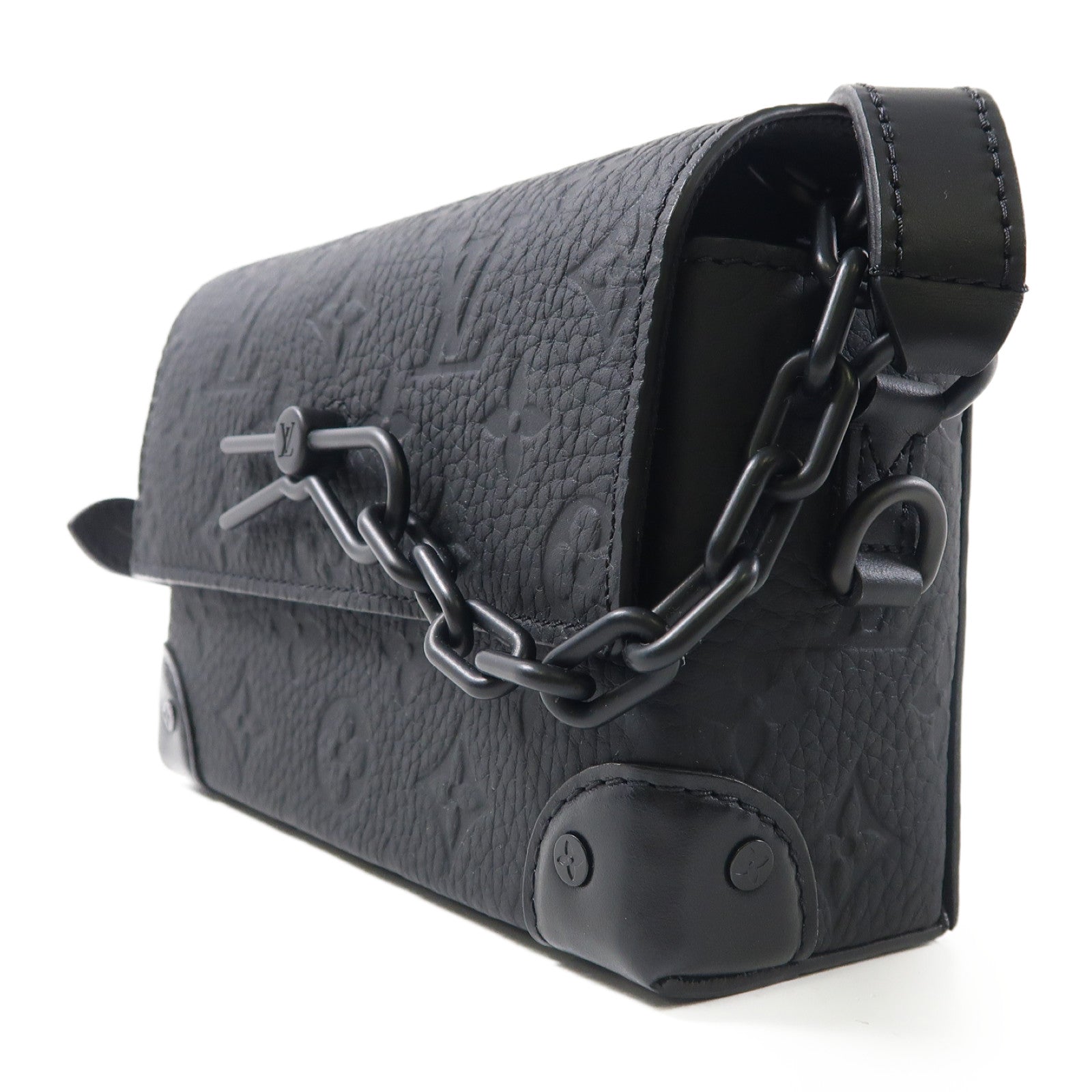 LOUIS VUITTON Taurillon Leather Steamer Wearable Wallet肩背袋黑色