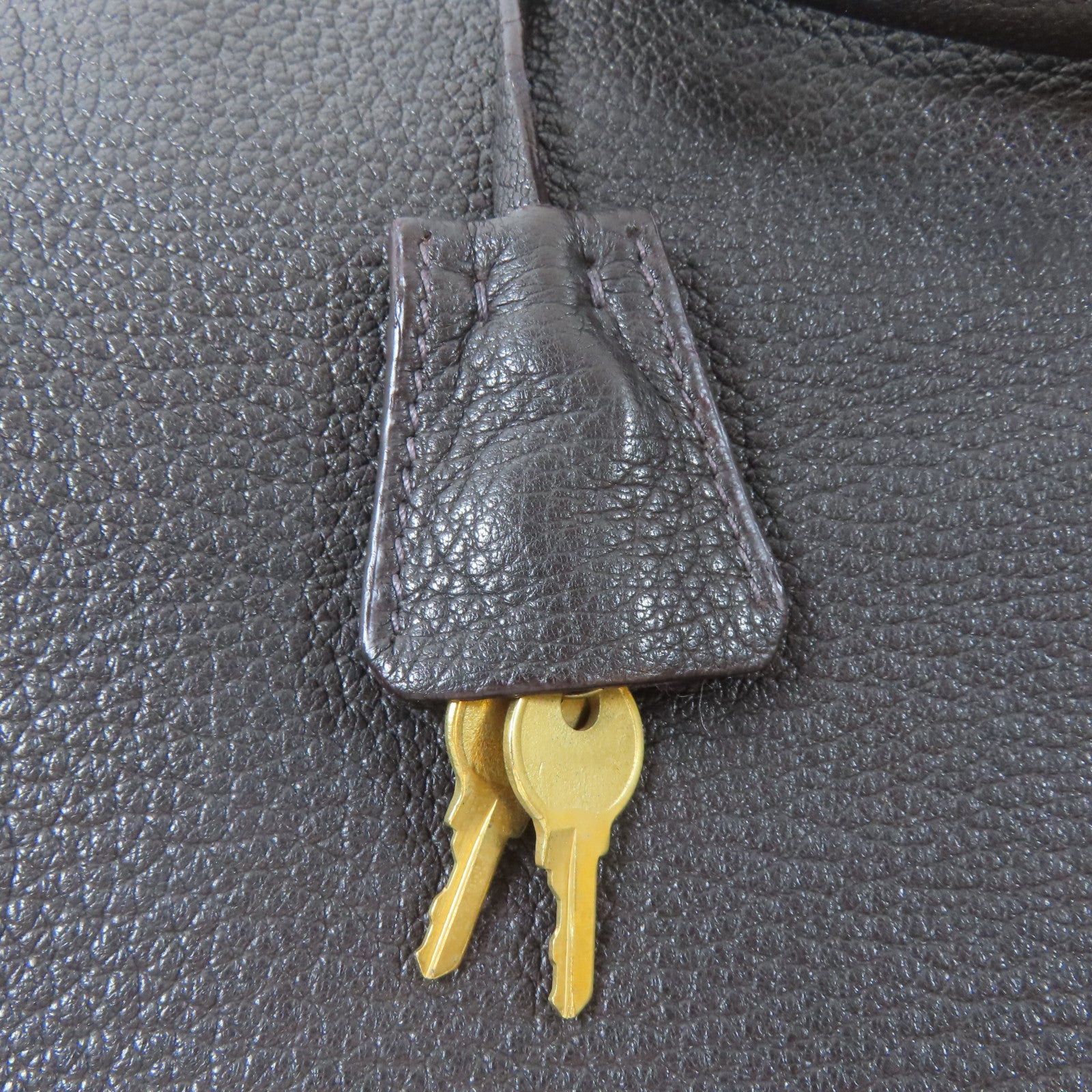 PRADA 牛皮皮革Hand Bag金扣手挽袋啡色