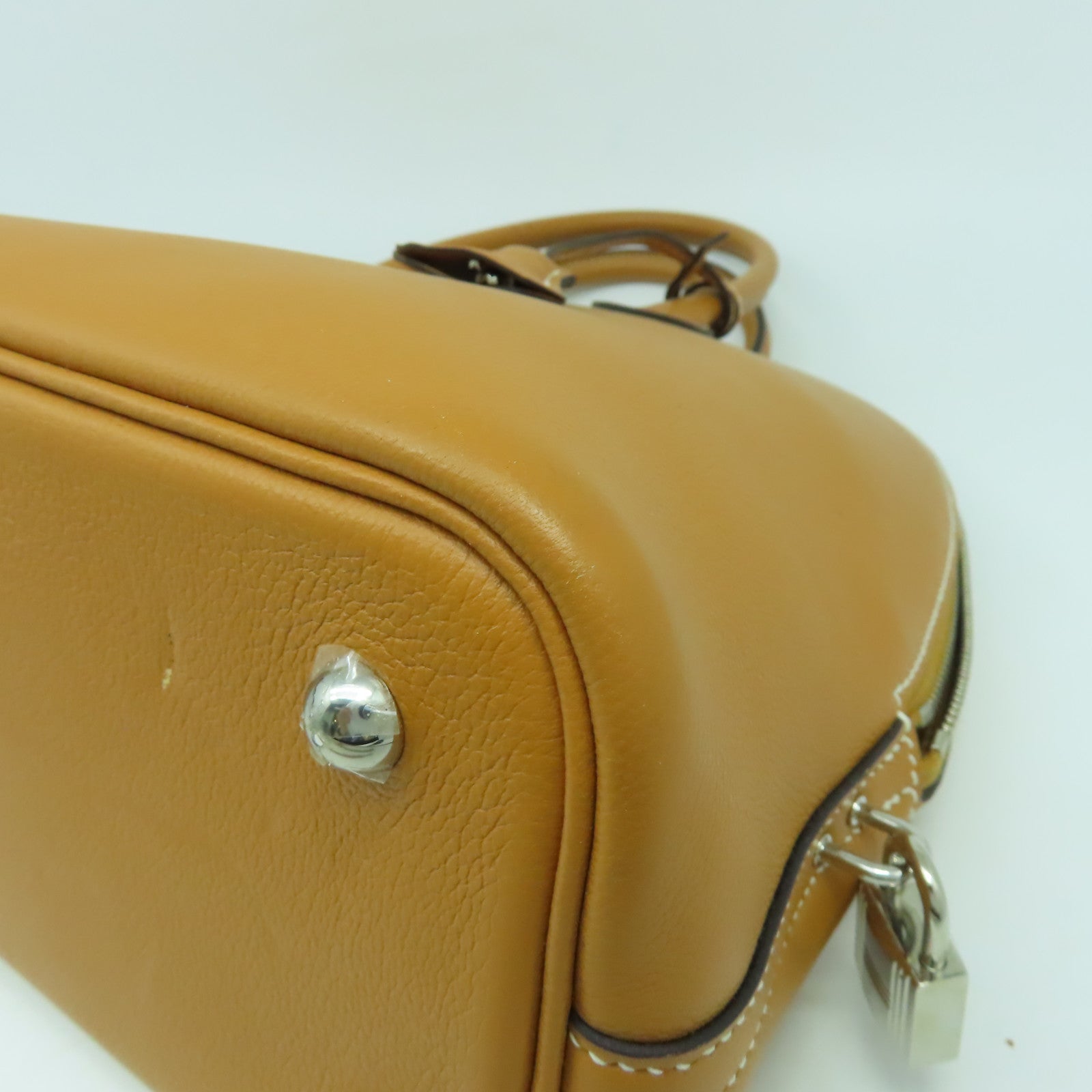 HERMES Evercolor皮革Bolido 1923 30銀扣手挽肩背兩用袋金色 /經典駝色