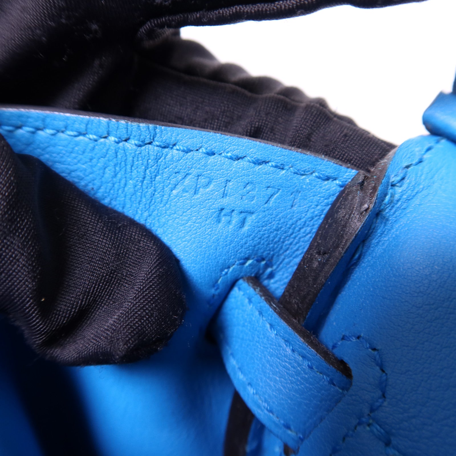 HERMES Swift皮革Birkin 25銀扣手挽袋Bleu Frida