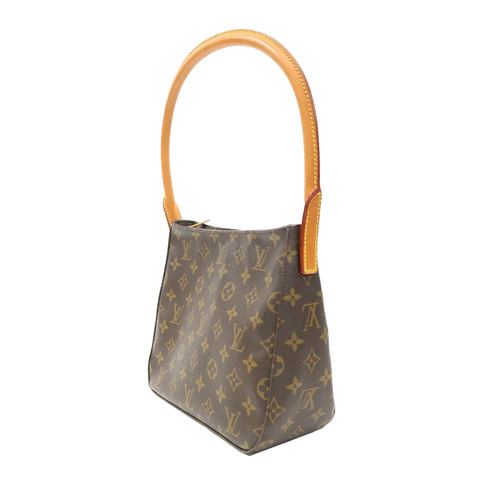 LOUIS VUITTON Monogram Looping MM金扣肩背袋啡色