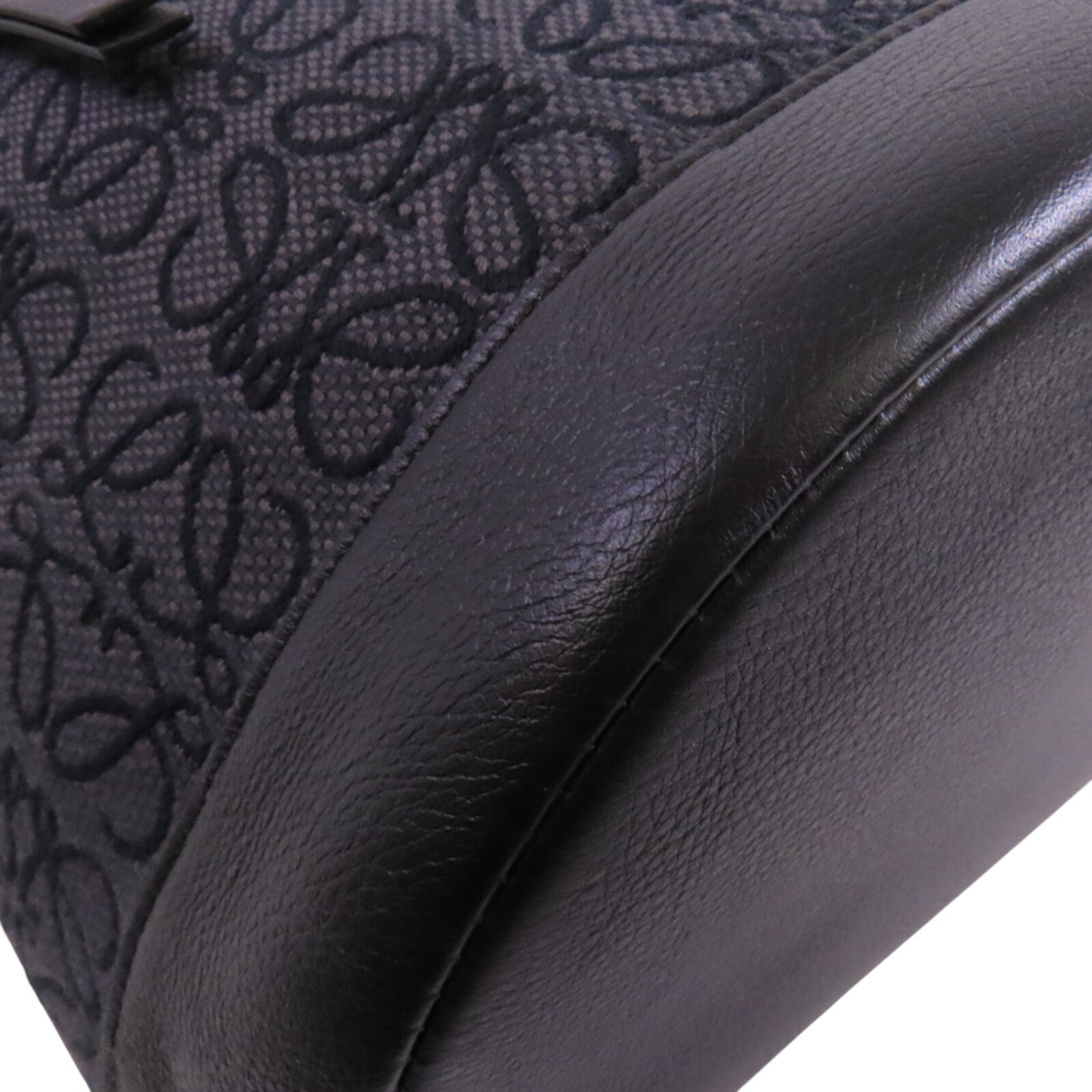 LOEWE 帆布/牛皮皮革Backpack銀扣背包